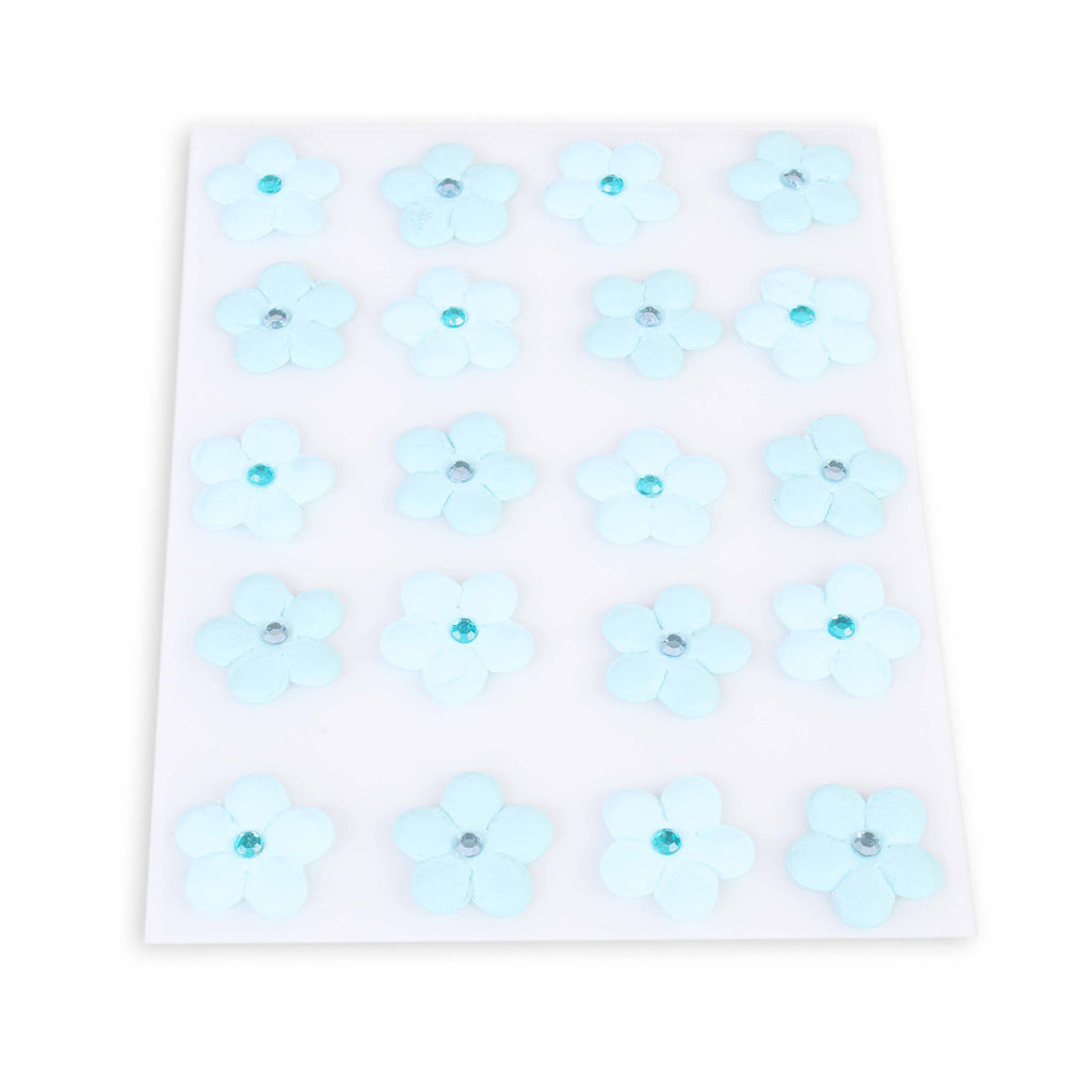 Embossed Jewelled Daisies Blue 20Pc Little Birdie