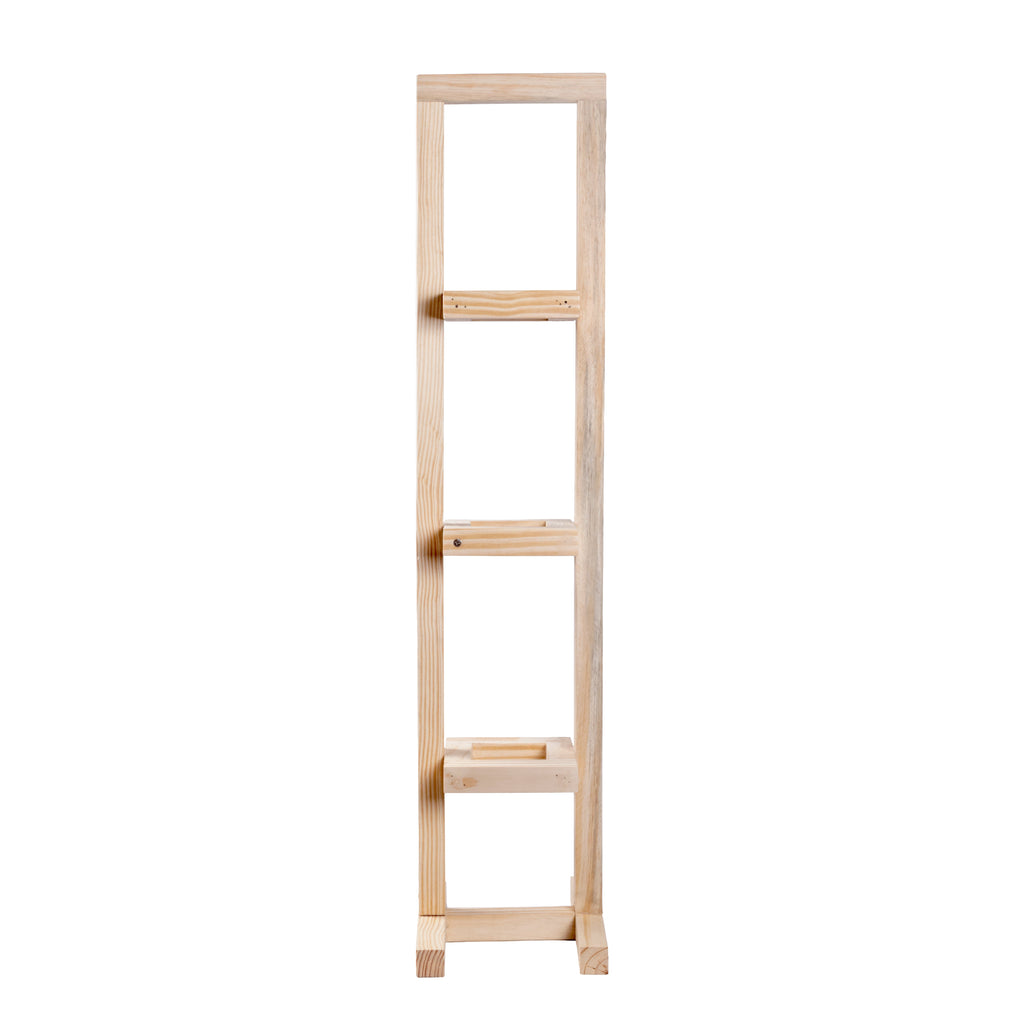 Pinewood 3 Tier Planter Stand, Approx. L8.26in x W 10in x H36in, 1pc