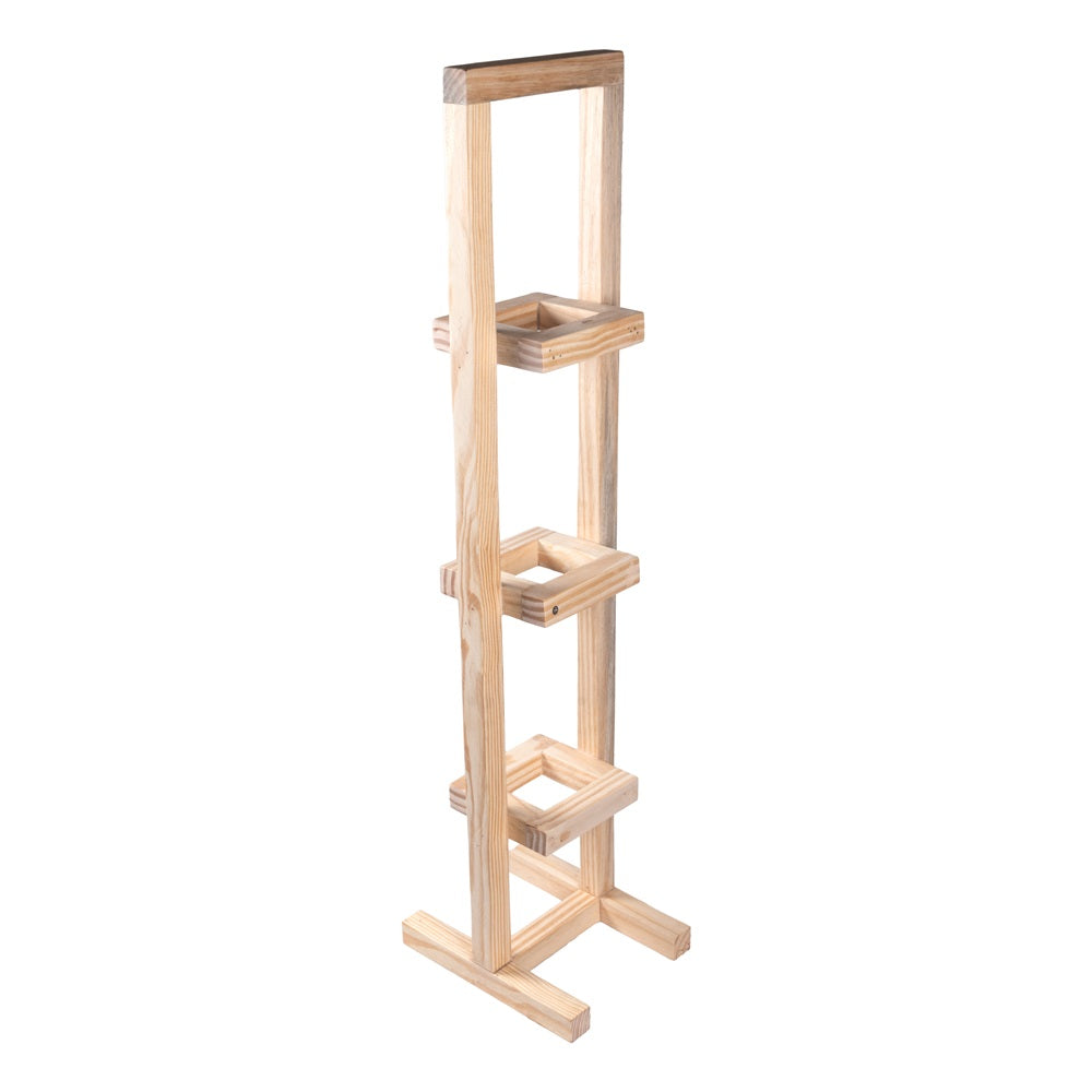 Pinewood 3 Tier Planter Stand, Approx. L8.26in x W 10in x H36in, 1pc
