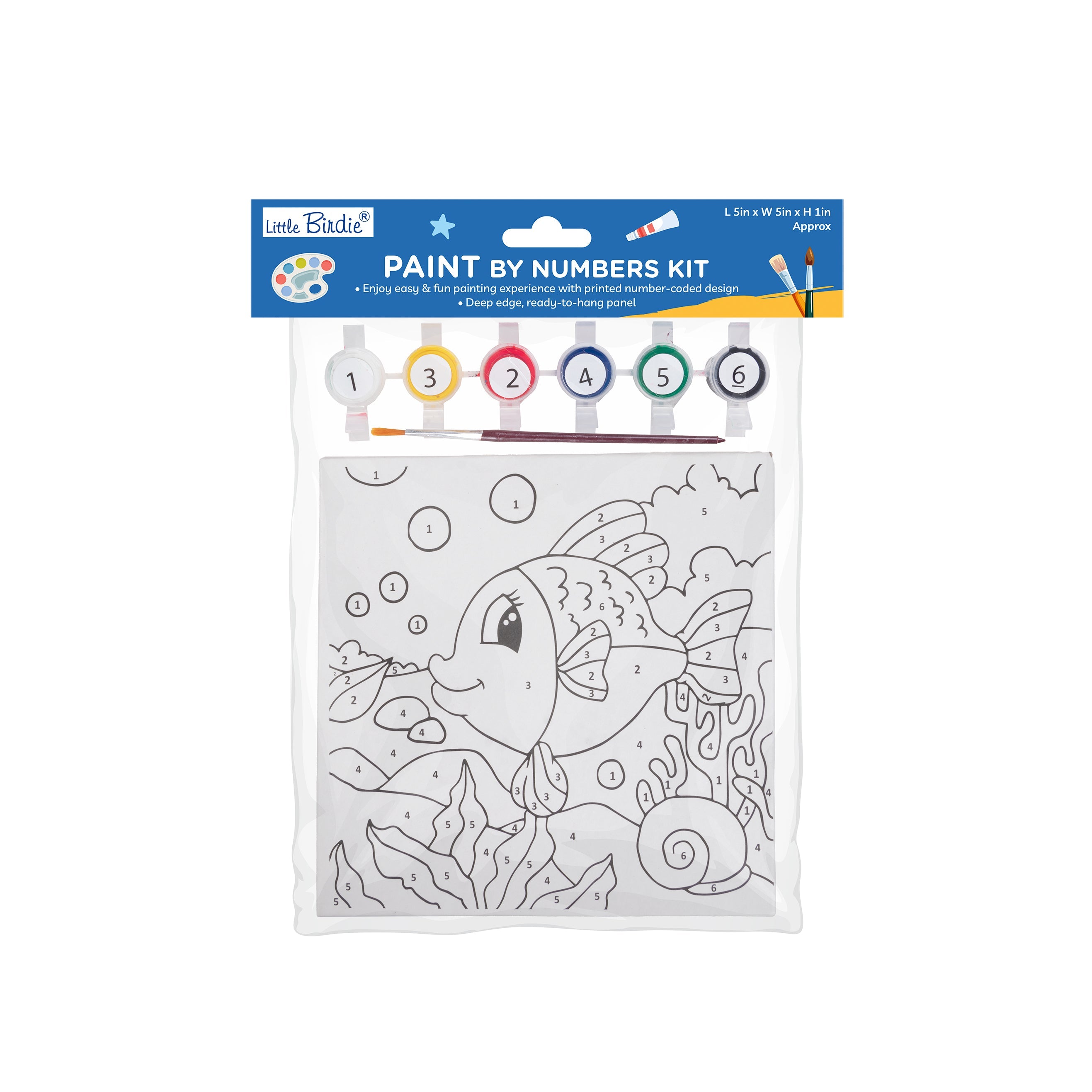 Paint By Numbers Kit - Fish L 5in X W 5in X H 1in, 1pc