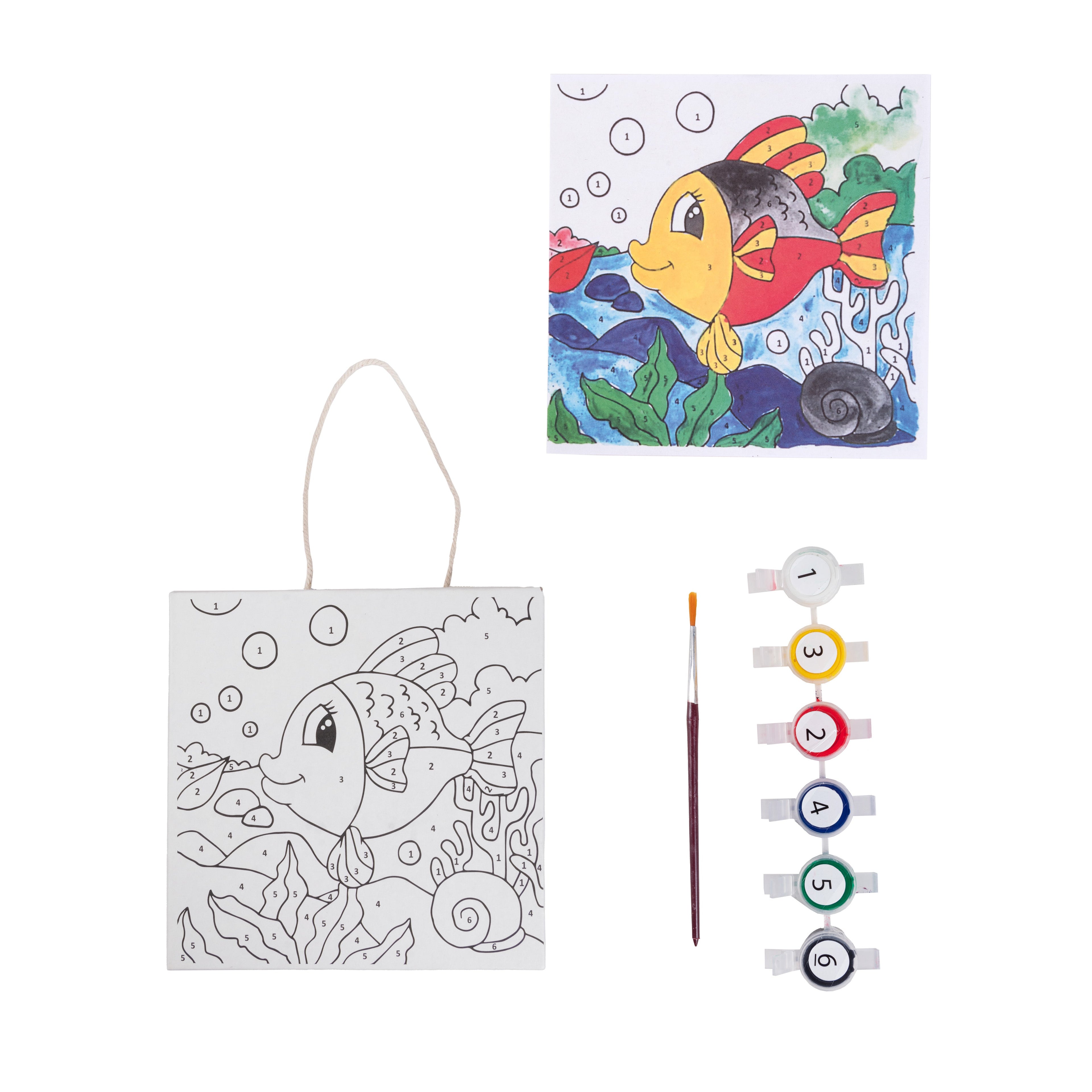 Paint By Numbers Kit - Fish L 5in X W 5in X H 1in, 1pc