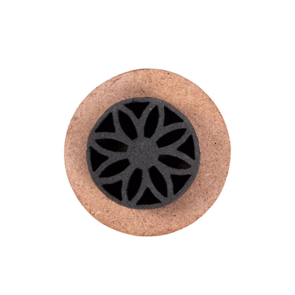 Foam Stamp - Mandala Flower | 3.3cm x 3.3cm | 10mm Thick (MDF Base 5.5mm thick round 5cm dia) 1pc