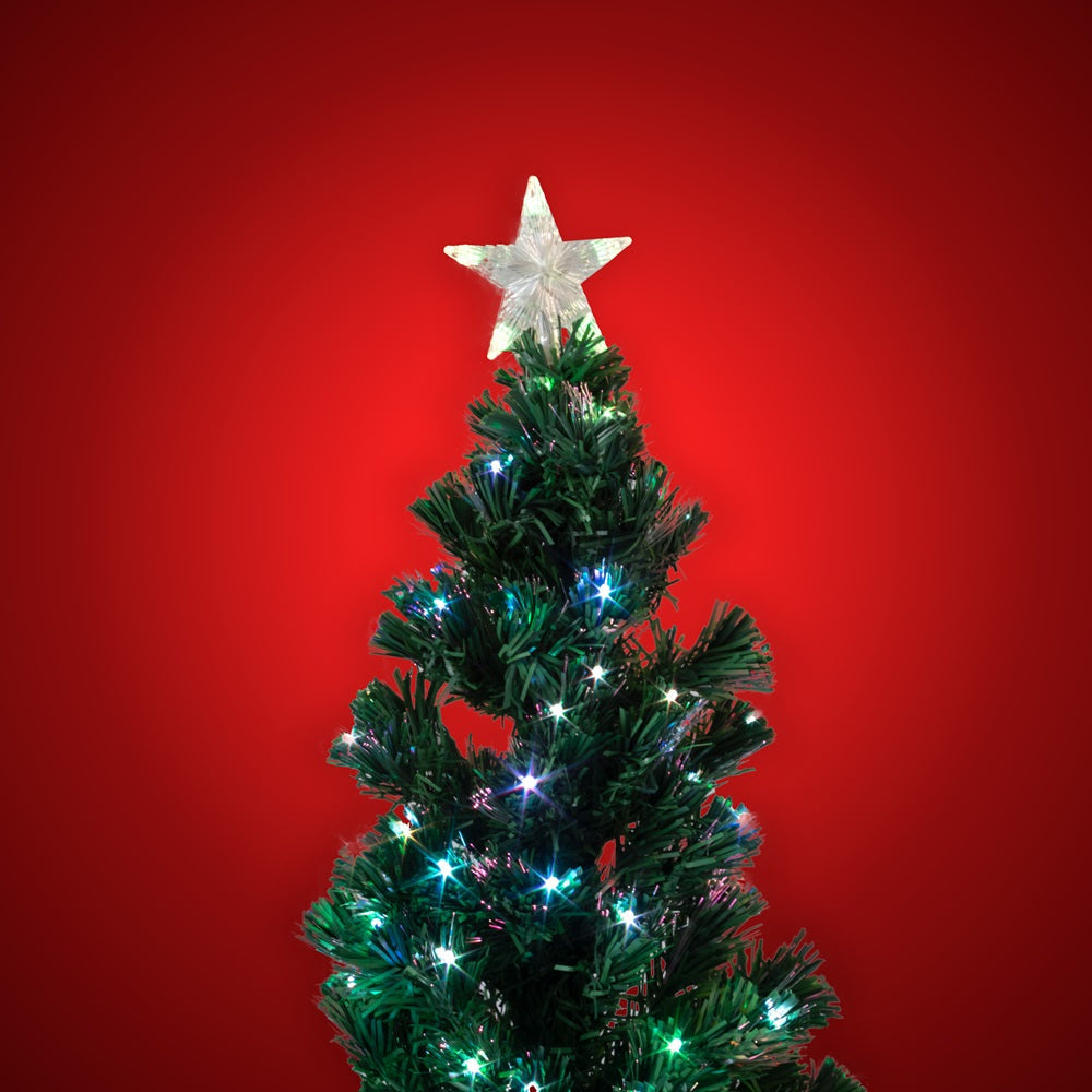 6 Feet - Christmas Fer Tree With Light & Star On Top 180Cm 1Pc  (Ornaments Combo)