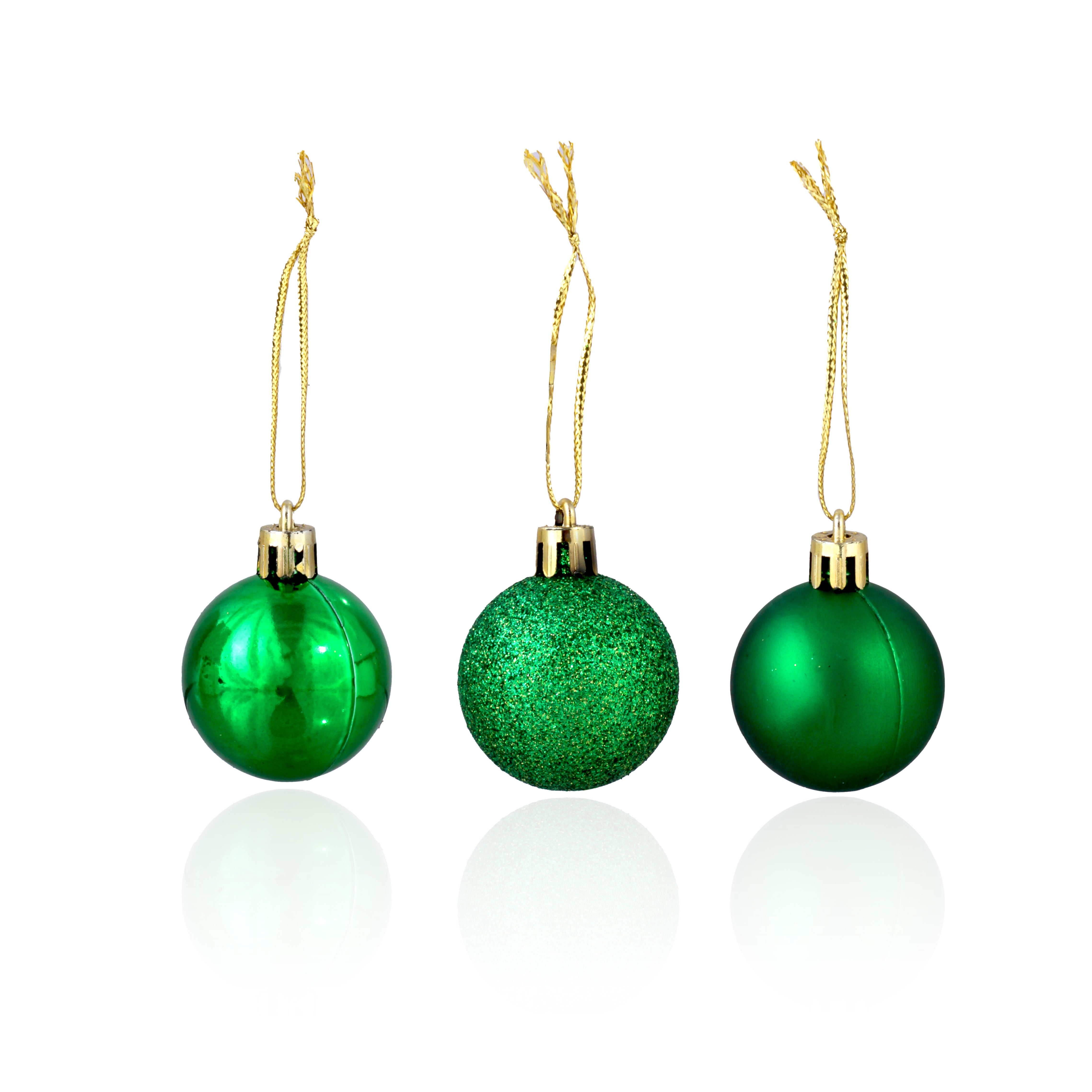 Christmas Baubles Tube Green 18Pc Blister