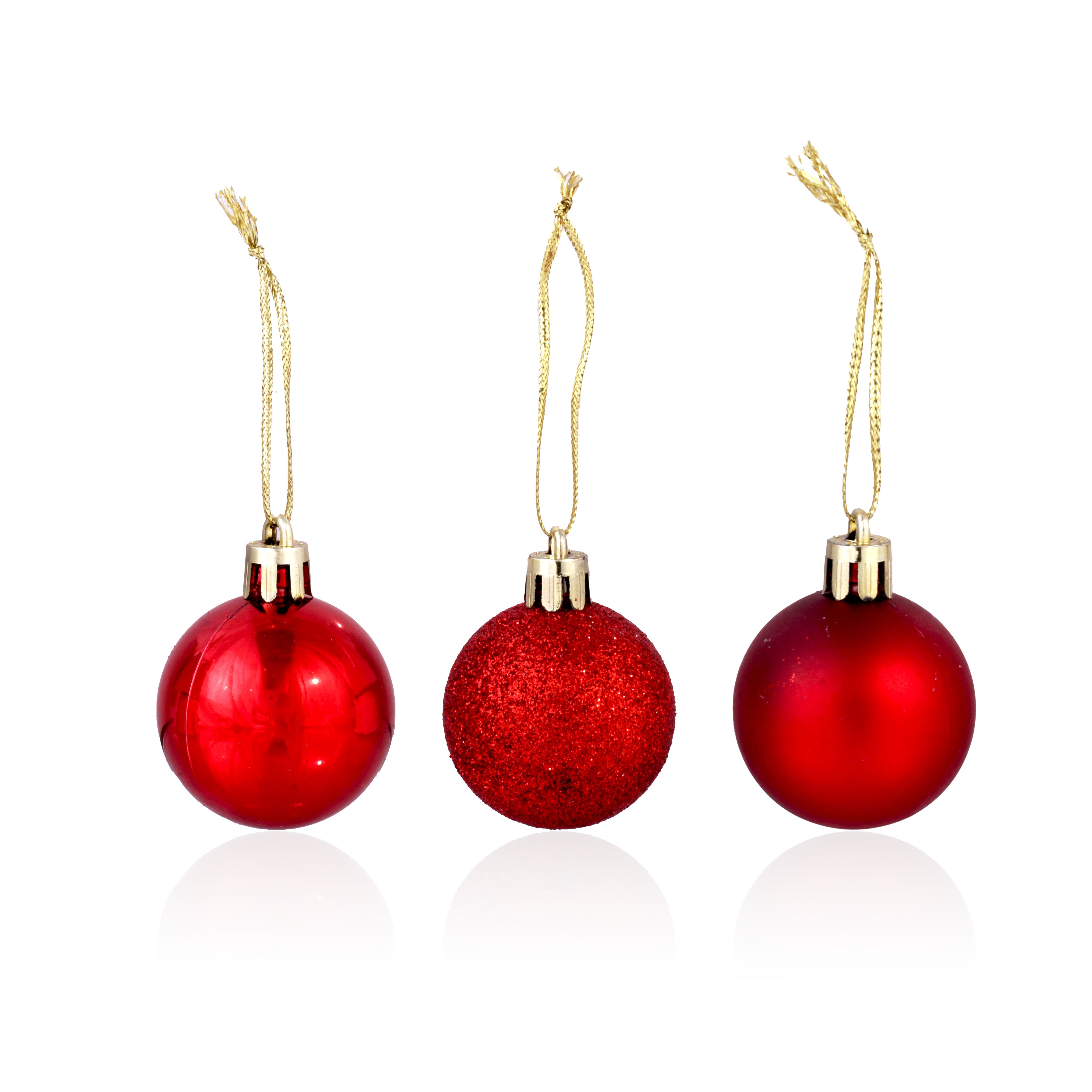 Christmas Baubles Tube Red 18Pc Blister