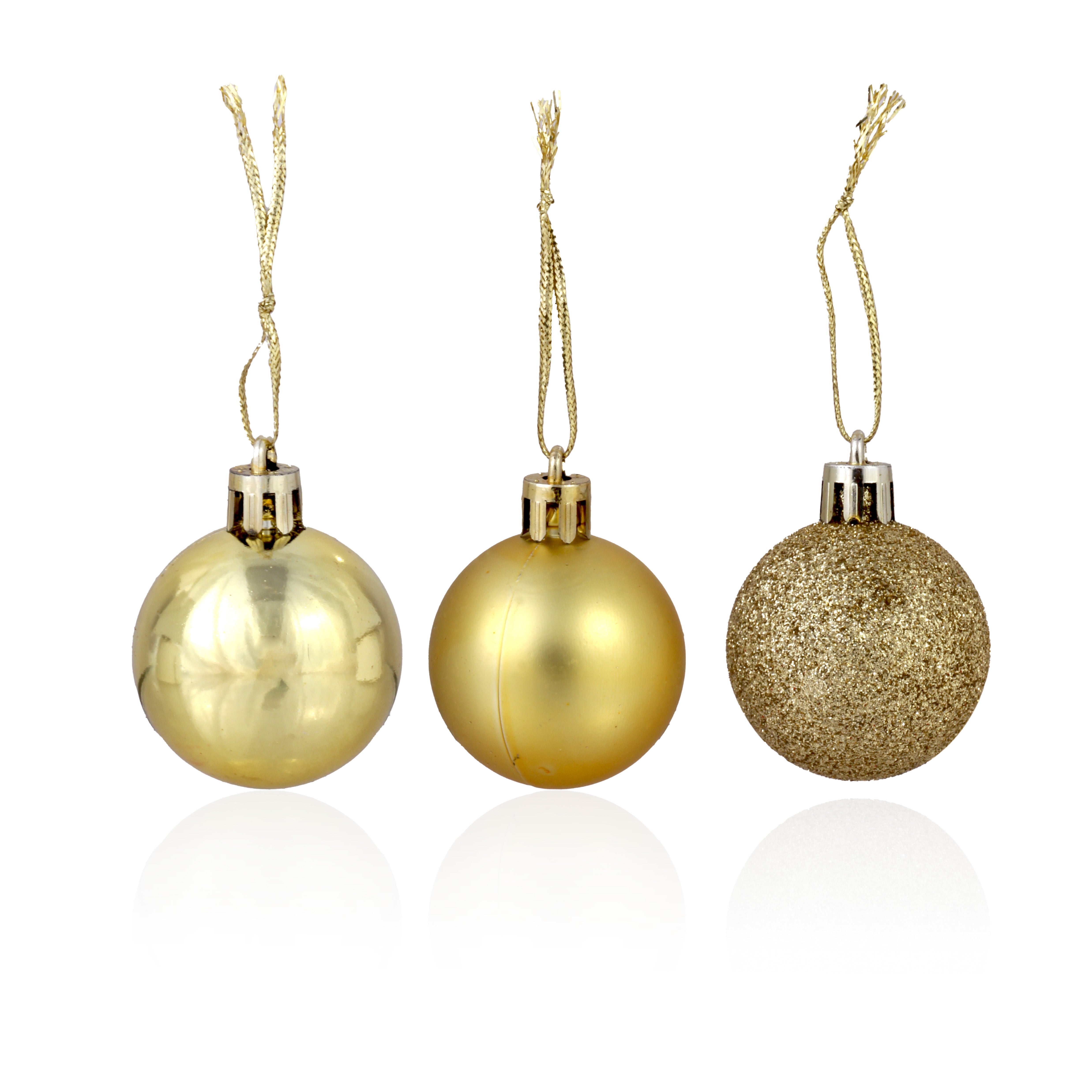 Christmas Baubles Tube Gold 18Pc Blister
