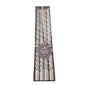 Spiral Glitter Candle Silver 10inch 4pcs Box