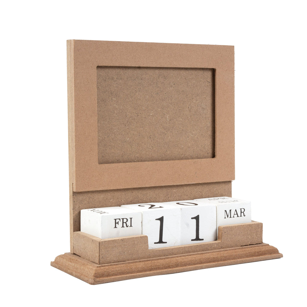 MDF Table Photo Frame with Calendar L7.2 X W7.2inch 1pc