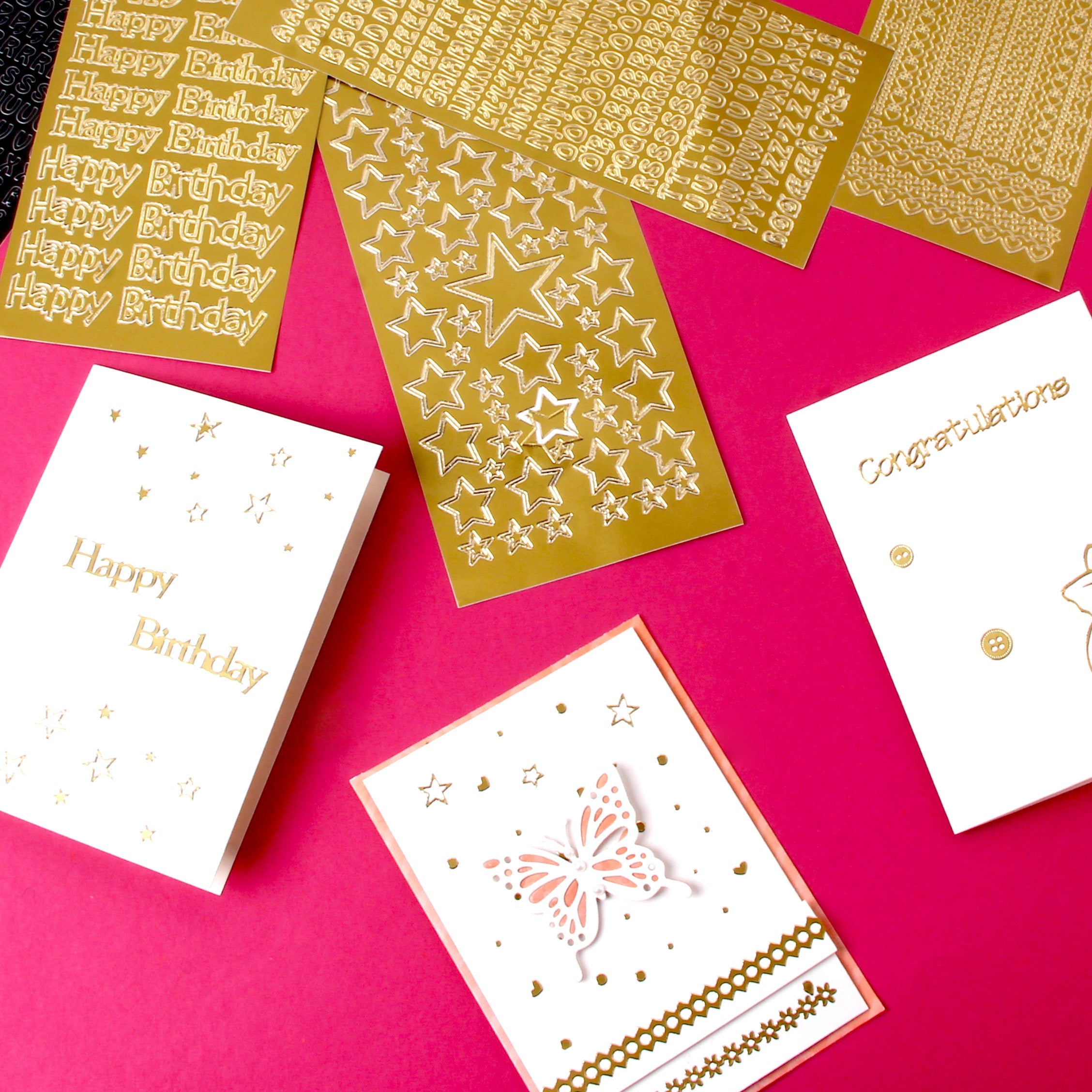 Foil Peel Off Sticker Alphabet Capital Letters Golden 10 X 23cm 1Sheet