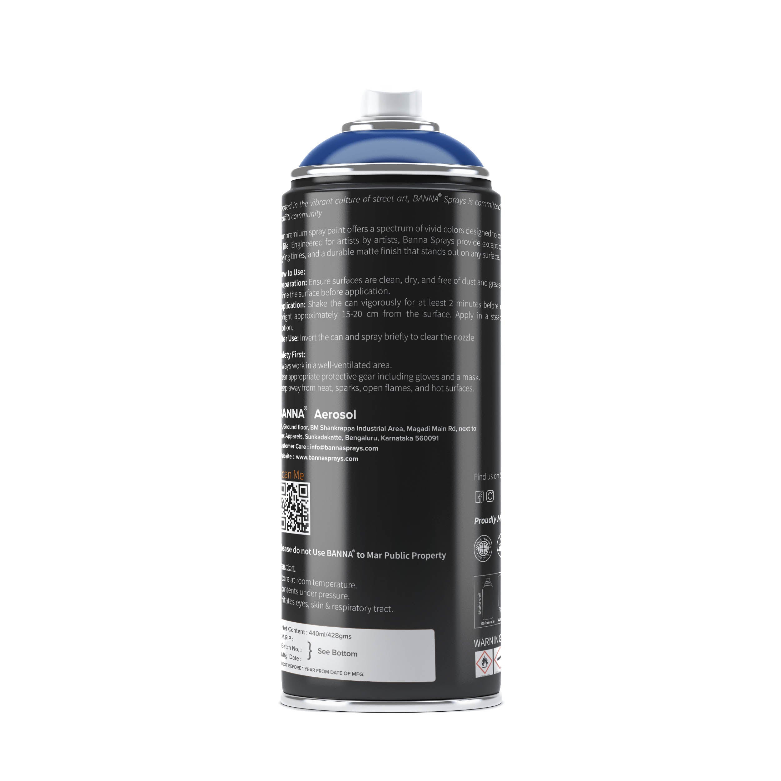 Graffiti Spray Paint Indigo Blue 400ml Bottle