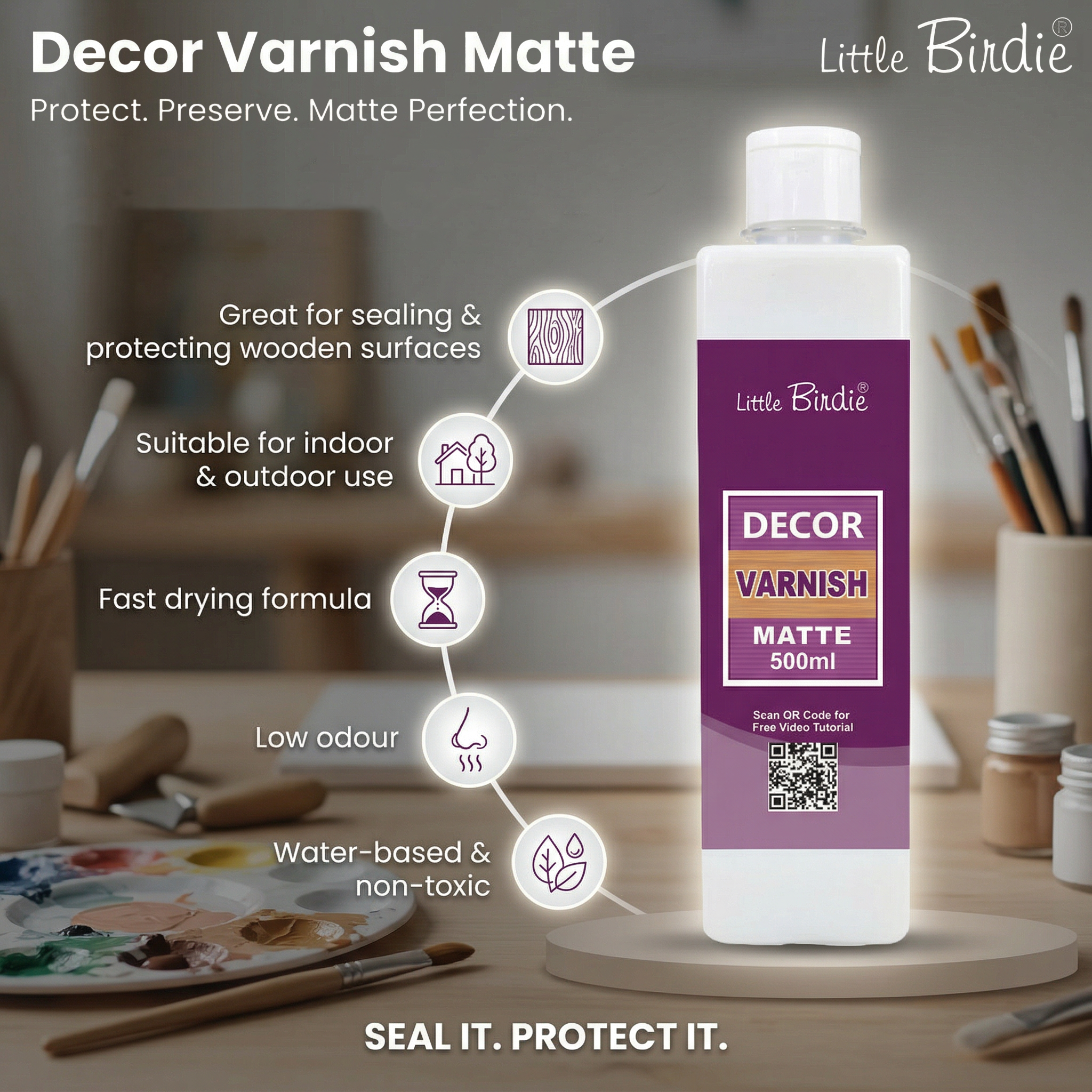 Decor Varnish Matte 500Ml Bottle