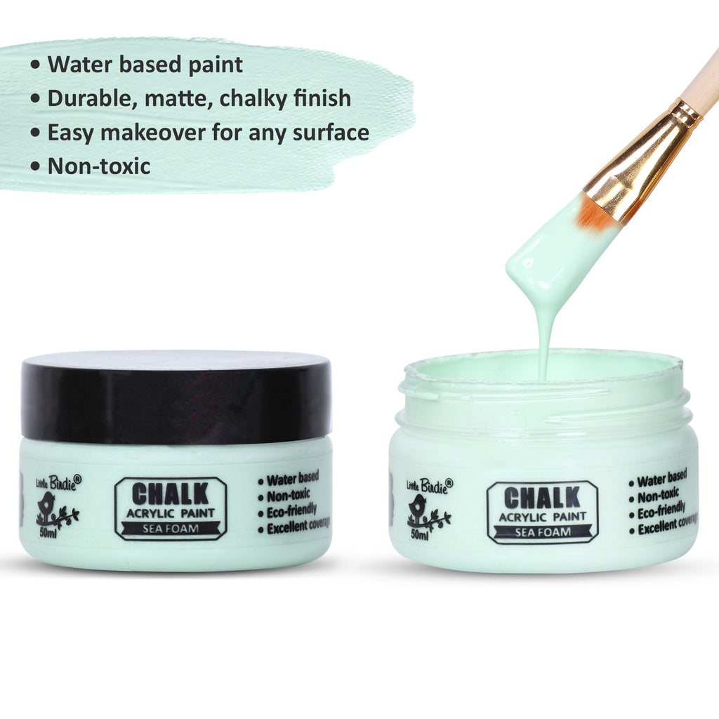 Home Decor Chalk Paint Sea Foam 50ml Bottle