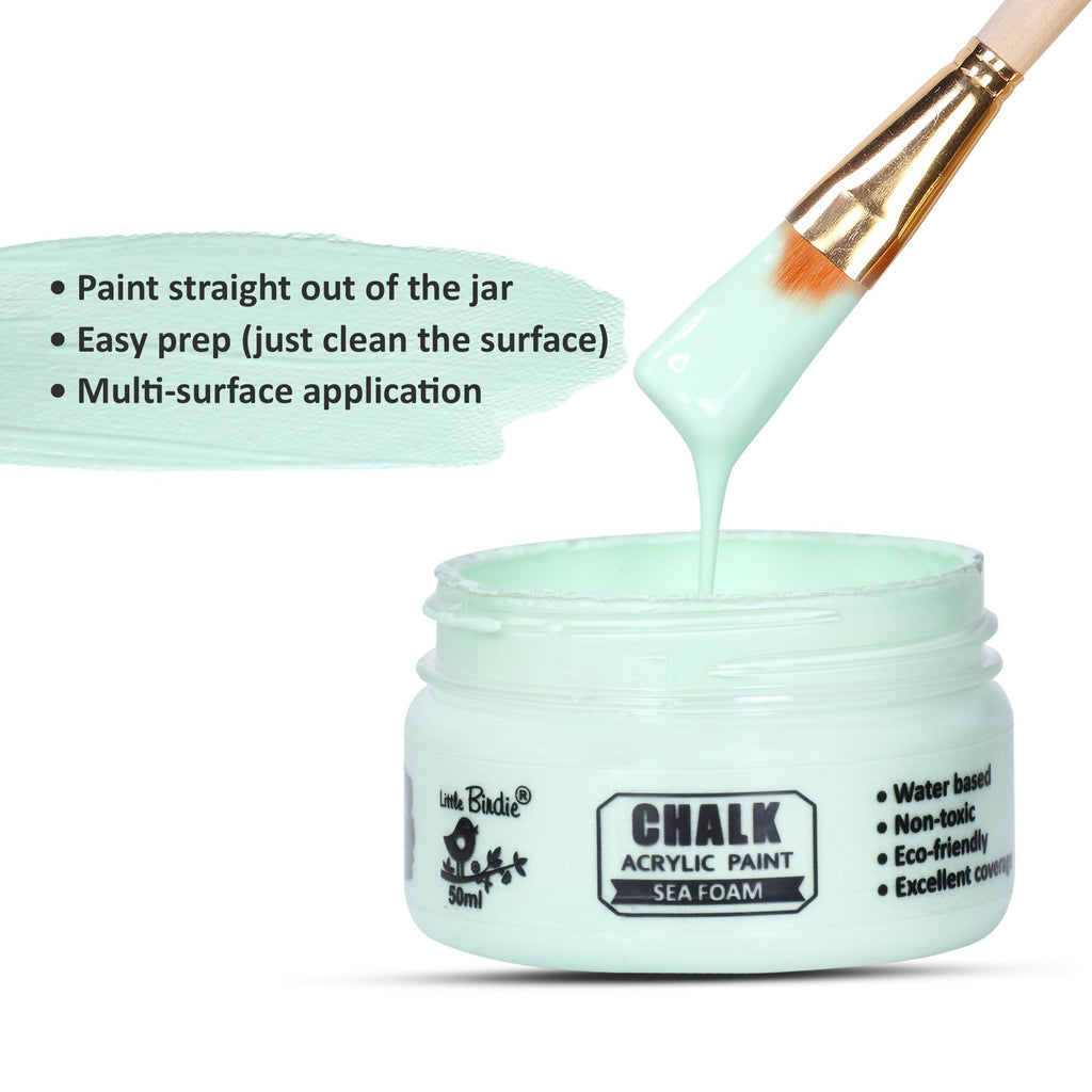 Home Decor Chalk Paint Sea Foam 50ml Bottle