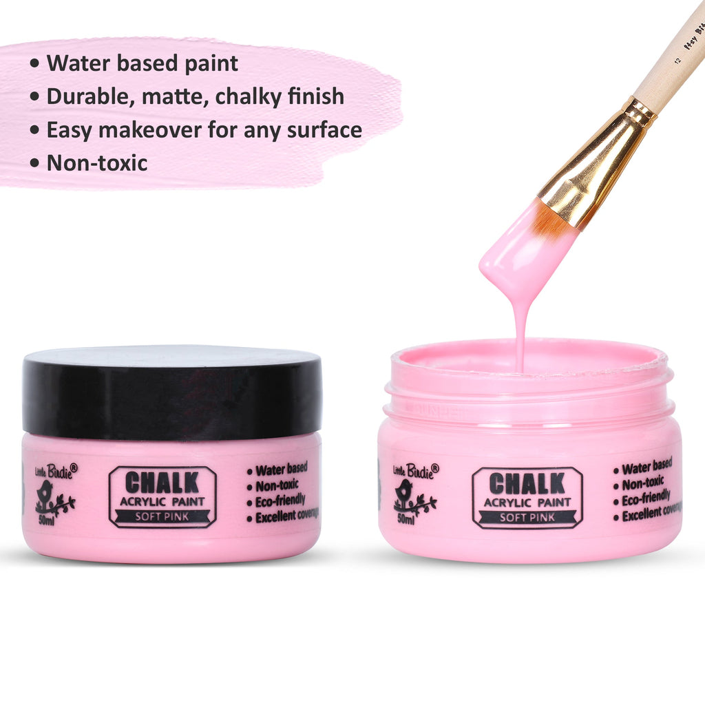 Home Decor Chalk Paint Soft Pink 50ml Bottle