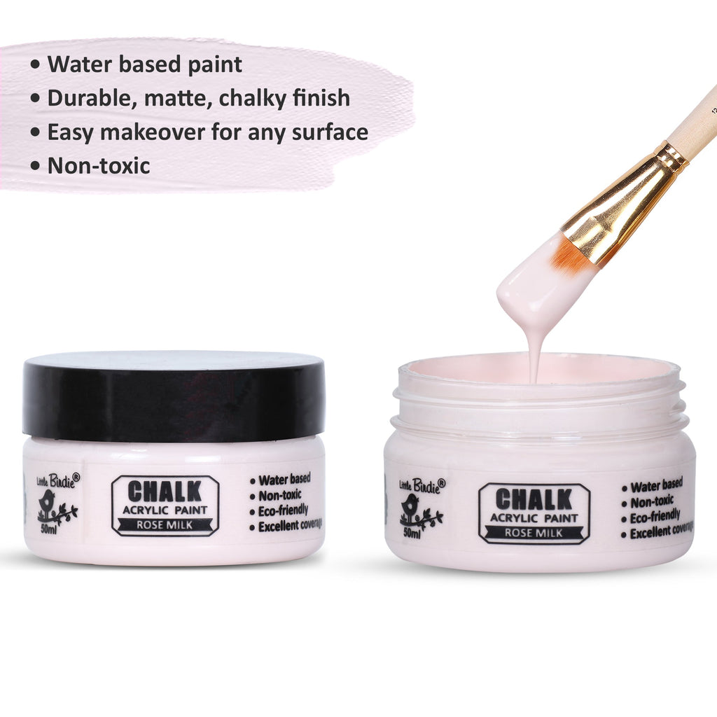 Home Decor Chalk Paint Rose Milk 50ml Bottle