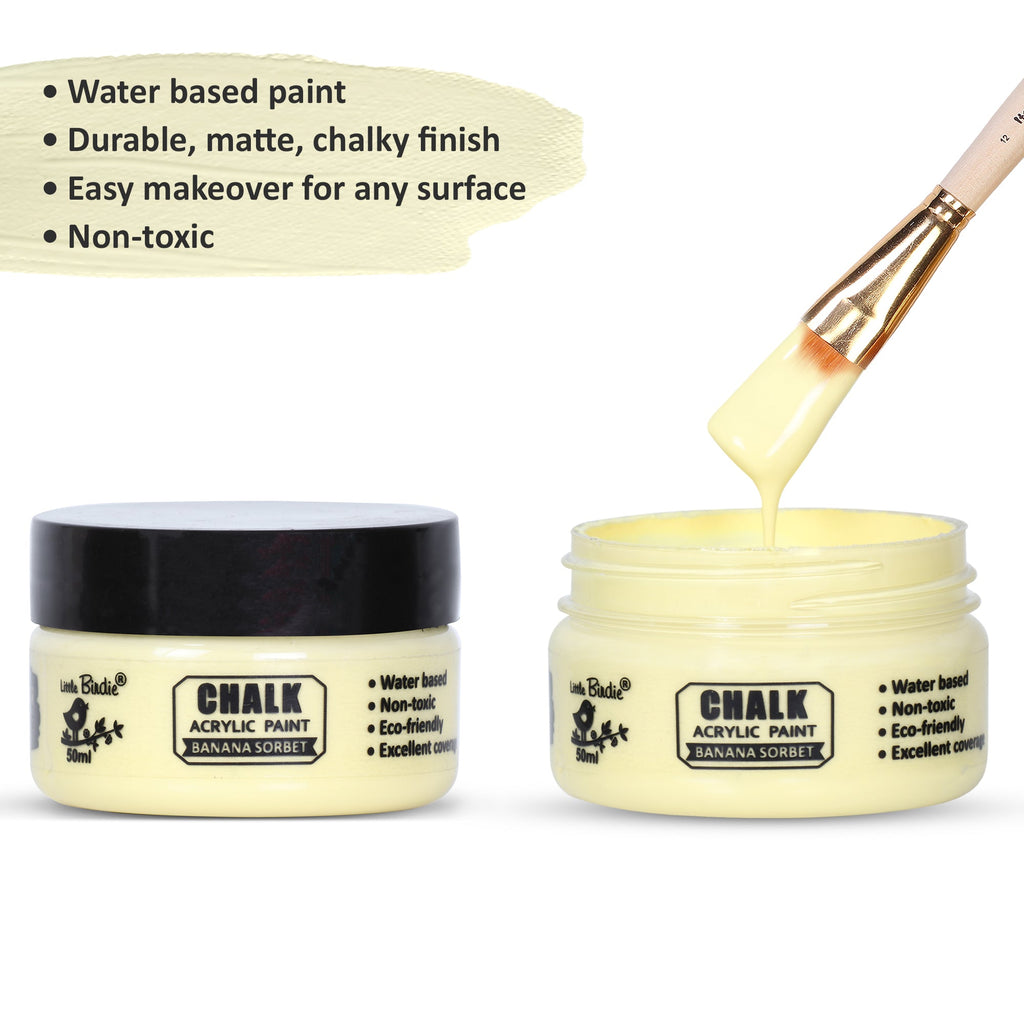 Home Decor Chalk Paint Banana Sorbet 50ml Bottle