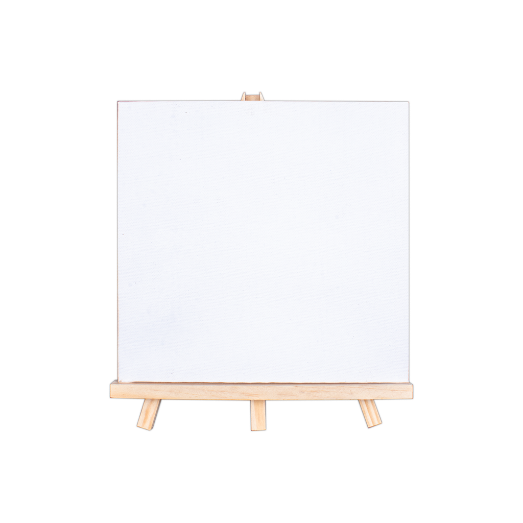 Wooden Mini Easel With Canvas Easel Size 24cm Canvas Size 20 X 20cm Set of 5pc