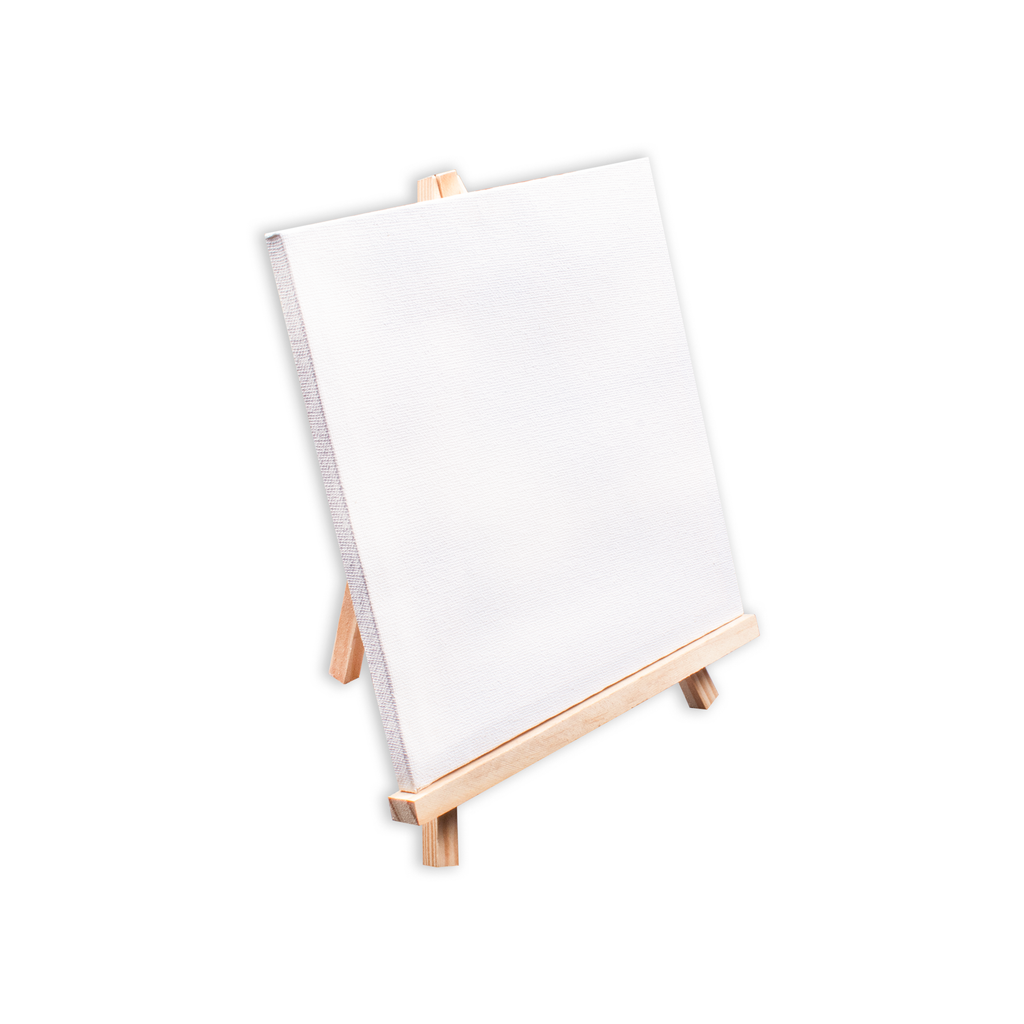 Wooden Mini Easel With Canvas Easel Size 24cm Canvas Size 20 X 20cm Set of 5pc
