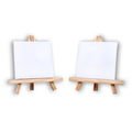 Wooden Mini Easel With Canvas Easel Size 15Cm & Canvas Size 10 X 10Cm Set Of 2Pc