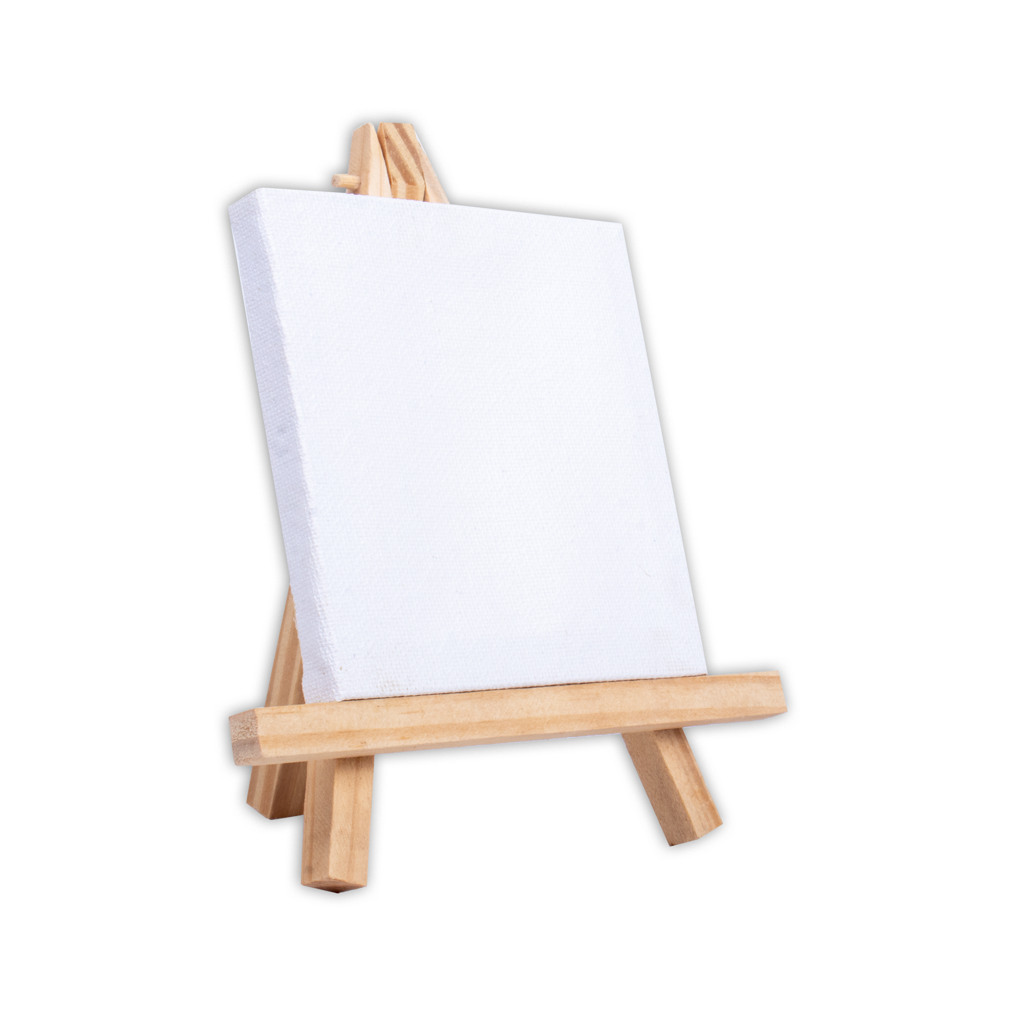 Wooden Mini Easel With Canvas Easel Size 15Cm & Canvas Size 10 X 10Cm Set Of 2Pc