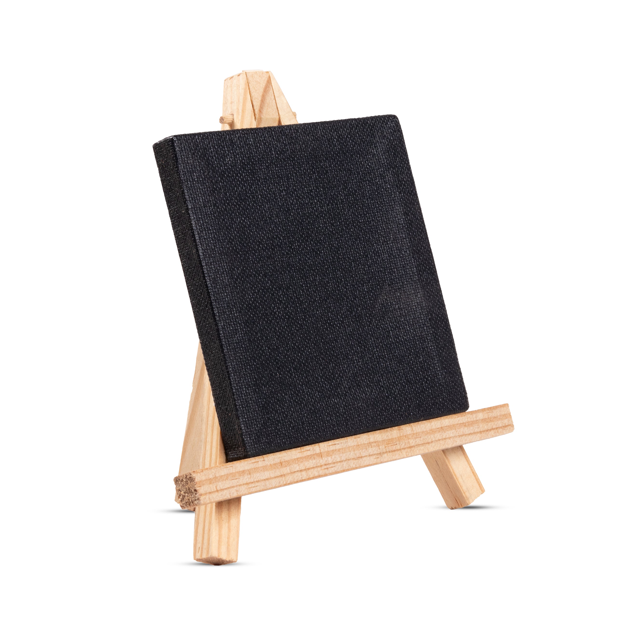 Wooden Mini Easel With Black Canvas Easel Size 15cm Canvas Size 10 X 10cm 1pc