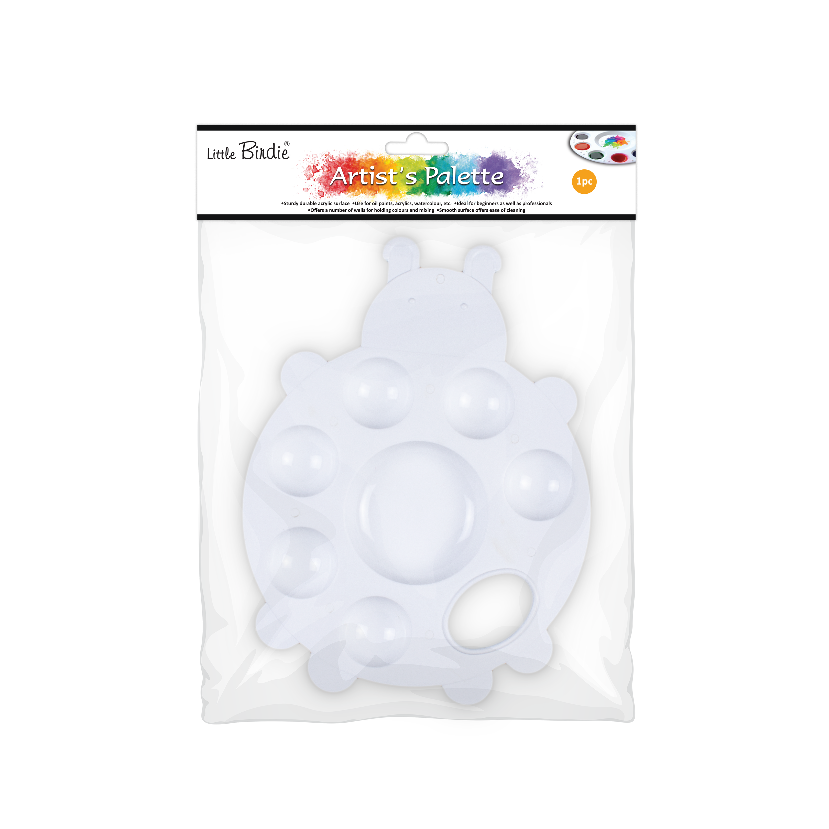 Artist Colour Mixing Palette Ladybug 7 Wells Approx 8.38 x 6.29in 1pc