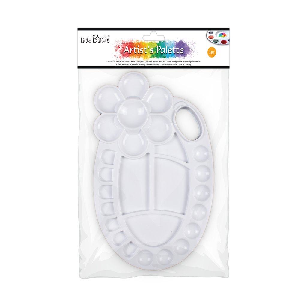 Artist Colour Mixing Palette Flower 26 wells Approx 9.13 x 5.25in 1pc