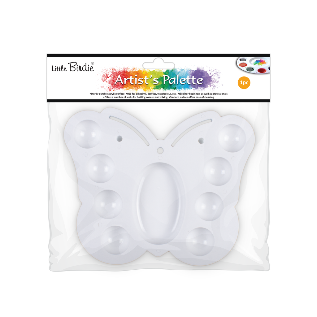 Artist Colour Mixing Palette Butterfly 9 wells Approx 7.75 x 6.29in 1pc