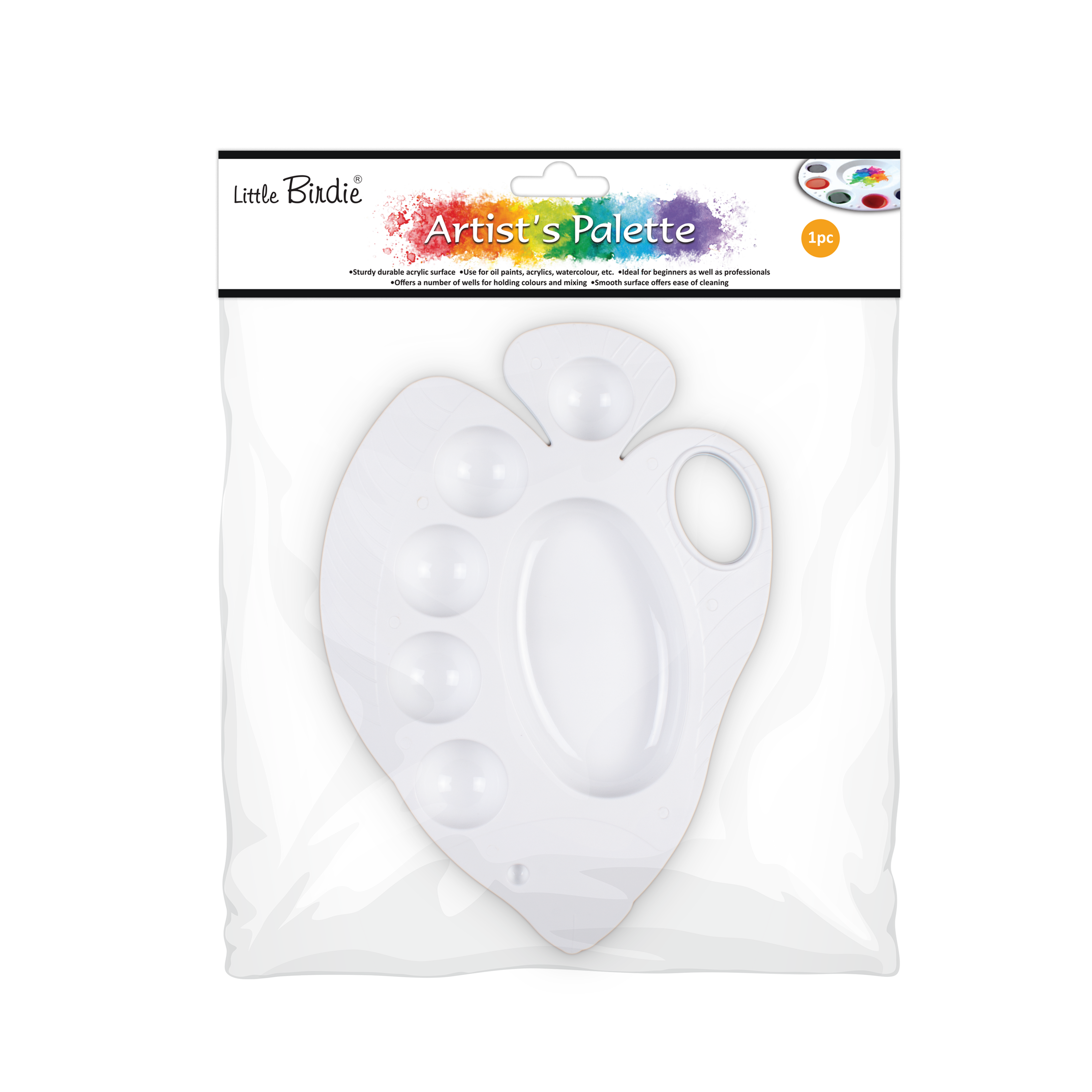 Artist Colour Mixing Palette Fish 6 wells Approx 8.5 x 6.25in 1pc