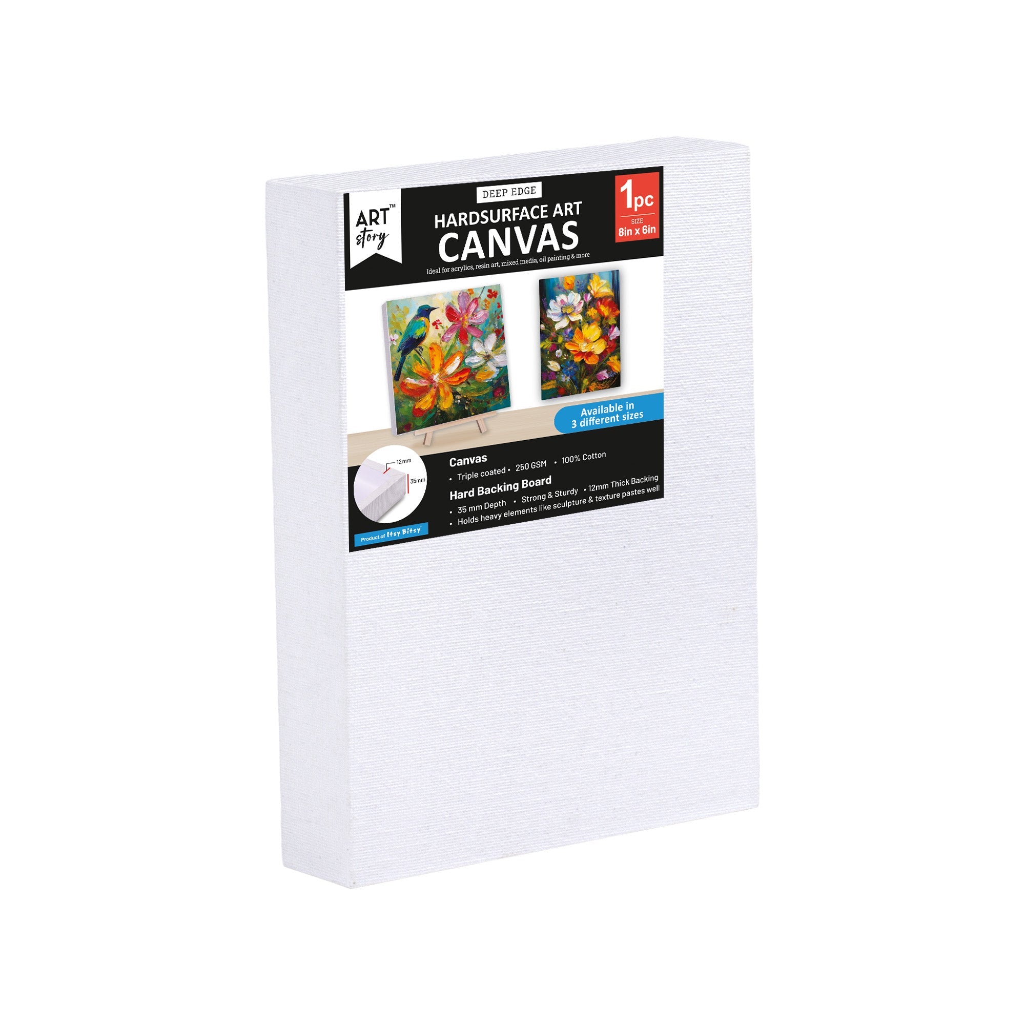 Artists 3D Deep Edge Canvas Panel Rectangle 6 X 8inch 1pc