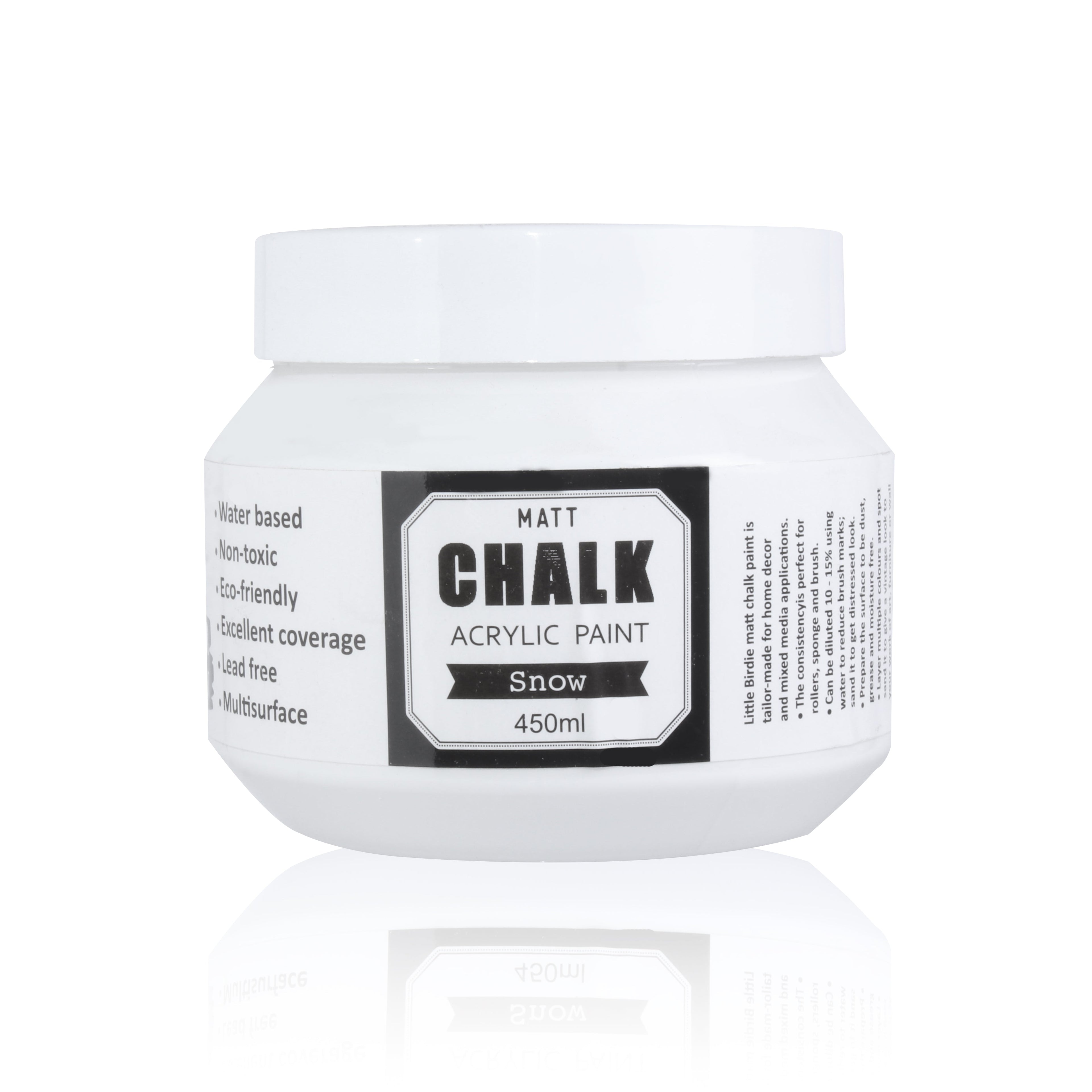 Home Decor Chalk Paint Snow 450ml Jar