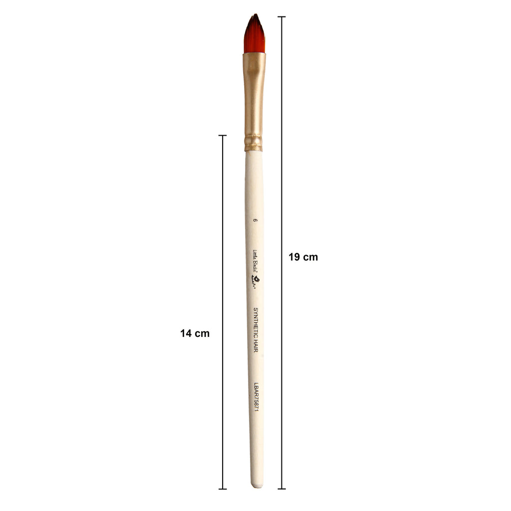 Cat`S Tongue Brush Synthetic Hair Size 6 Handle Length 150mm