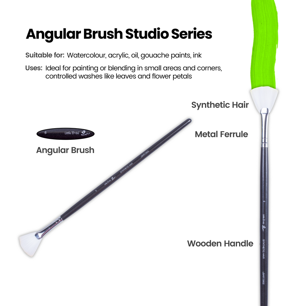 Premium Fan Brush Synthetic Hair Handle Length 200mm Size 6 1 pc