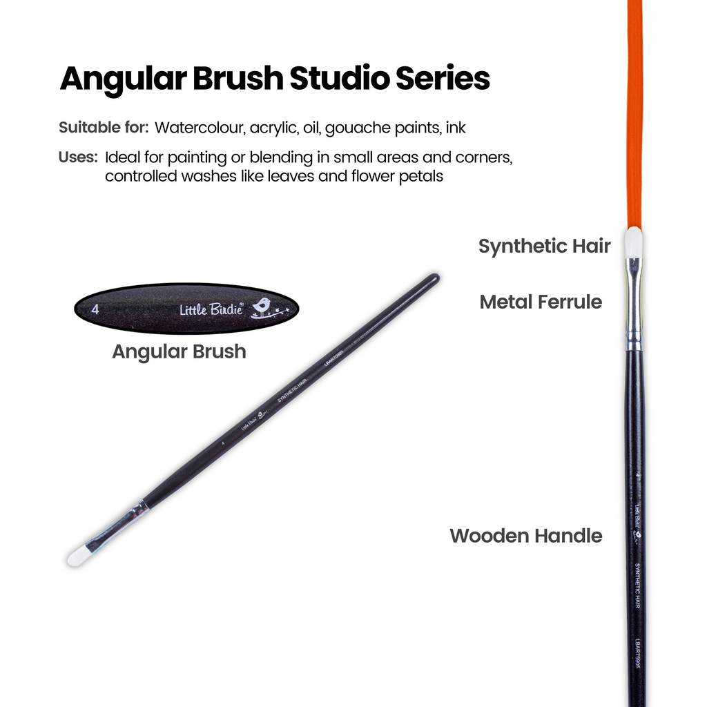 Premium Filbert Brush Synthetic Hair Handle Length 200mm Size 4 1 pc