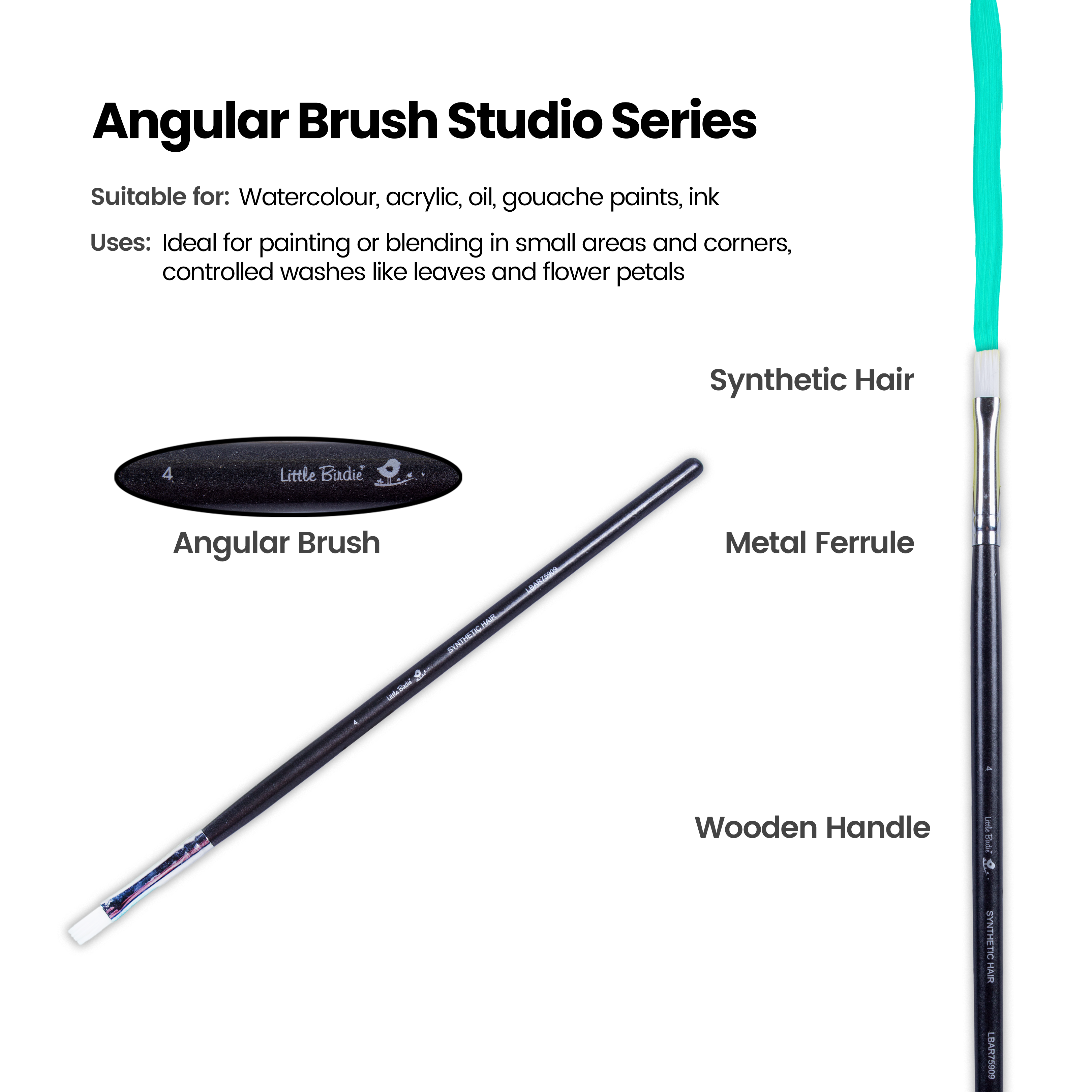 Premium Comb Brush Synthetic Hair Handle Length 200mm Size 4 1 pc