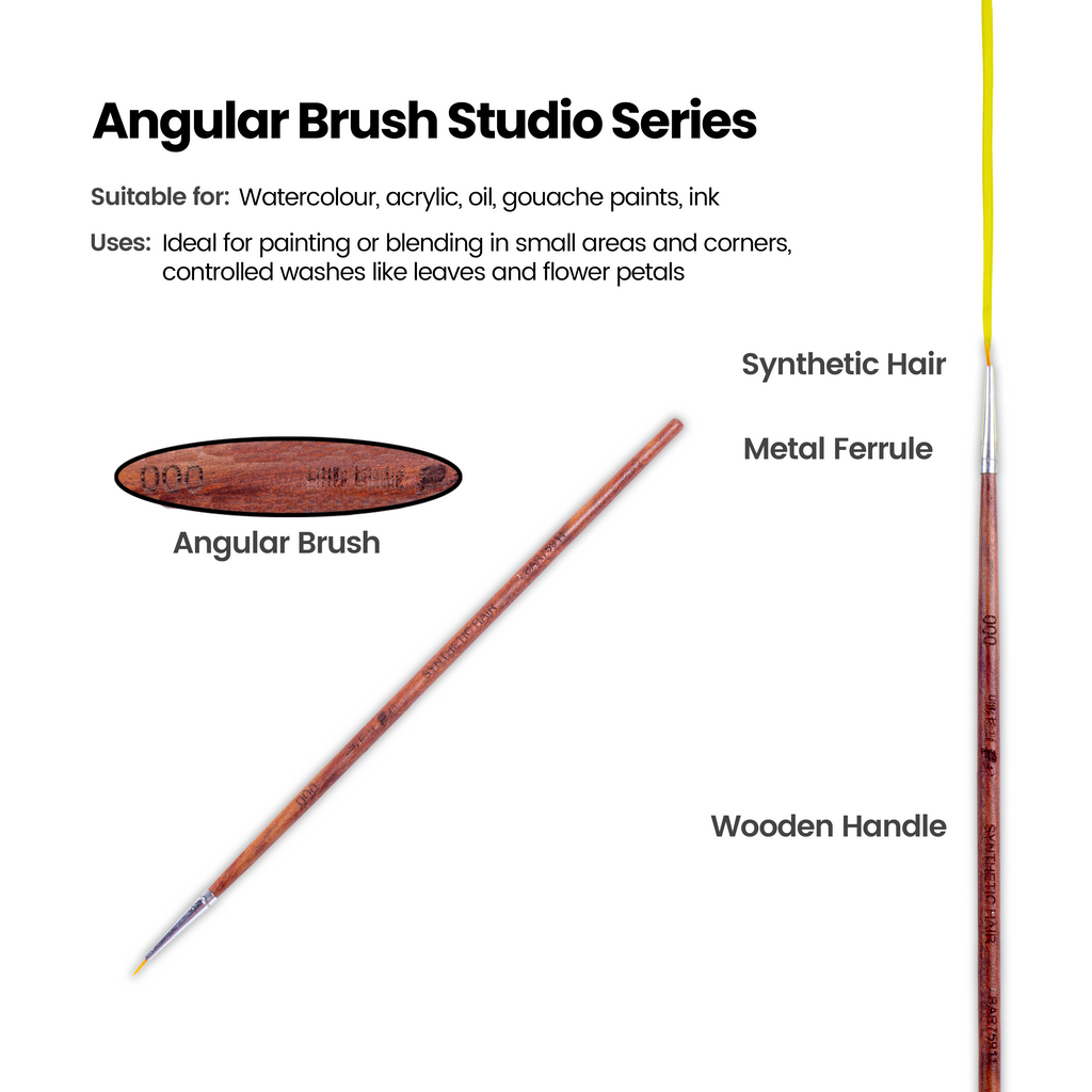 Rosewood Round Brush Synthetic Hair Handle Length 200mm Size 000 1 pc