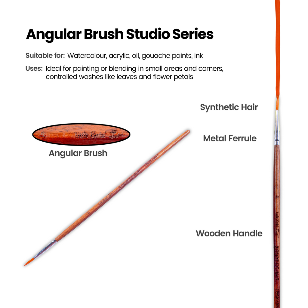 Rosewood Round Brush Synthetic Hair Handle Length 200mm Size 4 1 pc