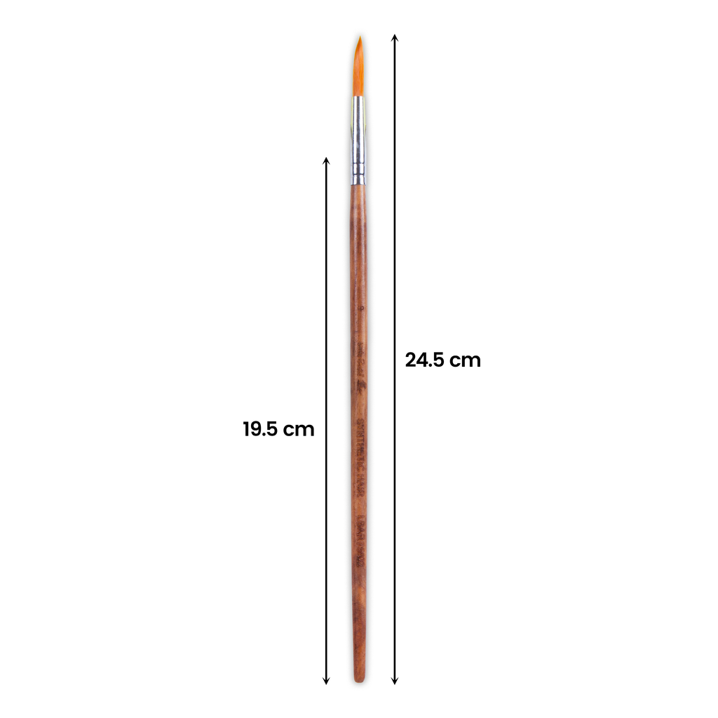 Rosewood Round Brush Synthetic Hair Handle Length 200mm Size 9 1 pc