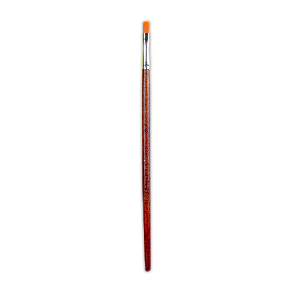 Rosewood Flat Brush Synthetic Hair Handle Length 200mm Size 2 1 pc
