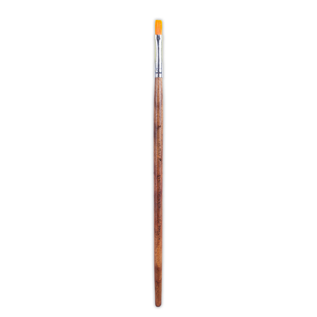 Rosewood Flat Brush Synthetic Hair Handle Length 200mm Size 3 1 pc