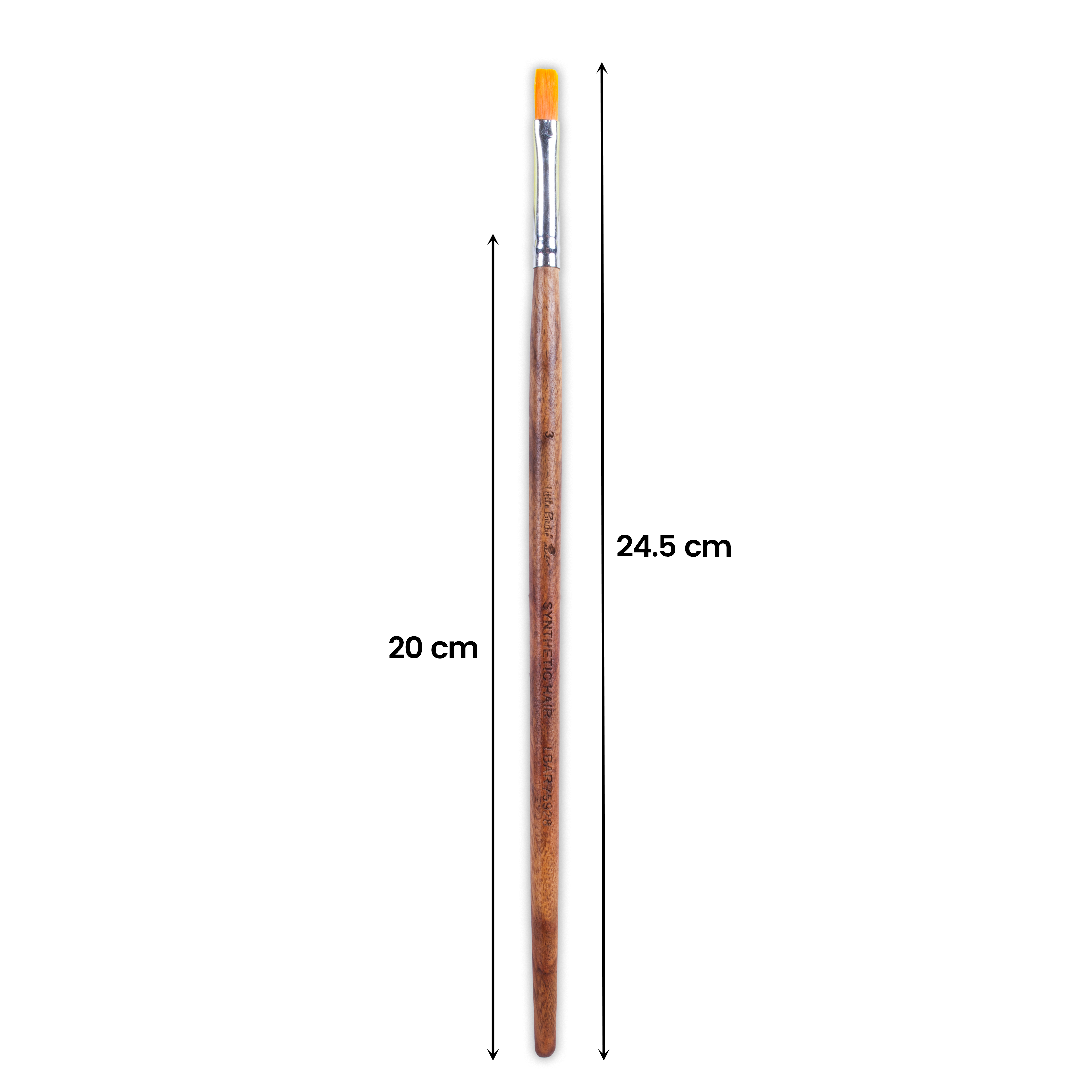 Rosewood Flat Brush Synthetic Hair Handle Length 200mm Size 3 1 pc