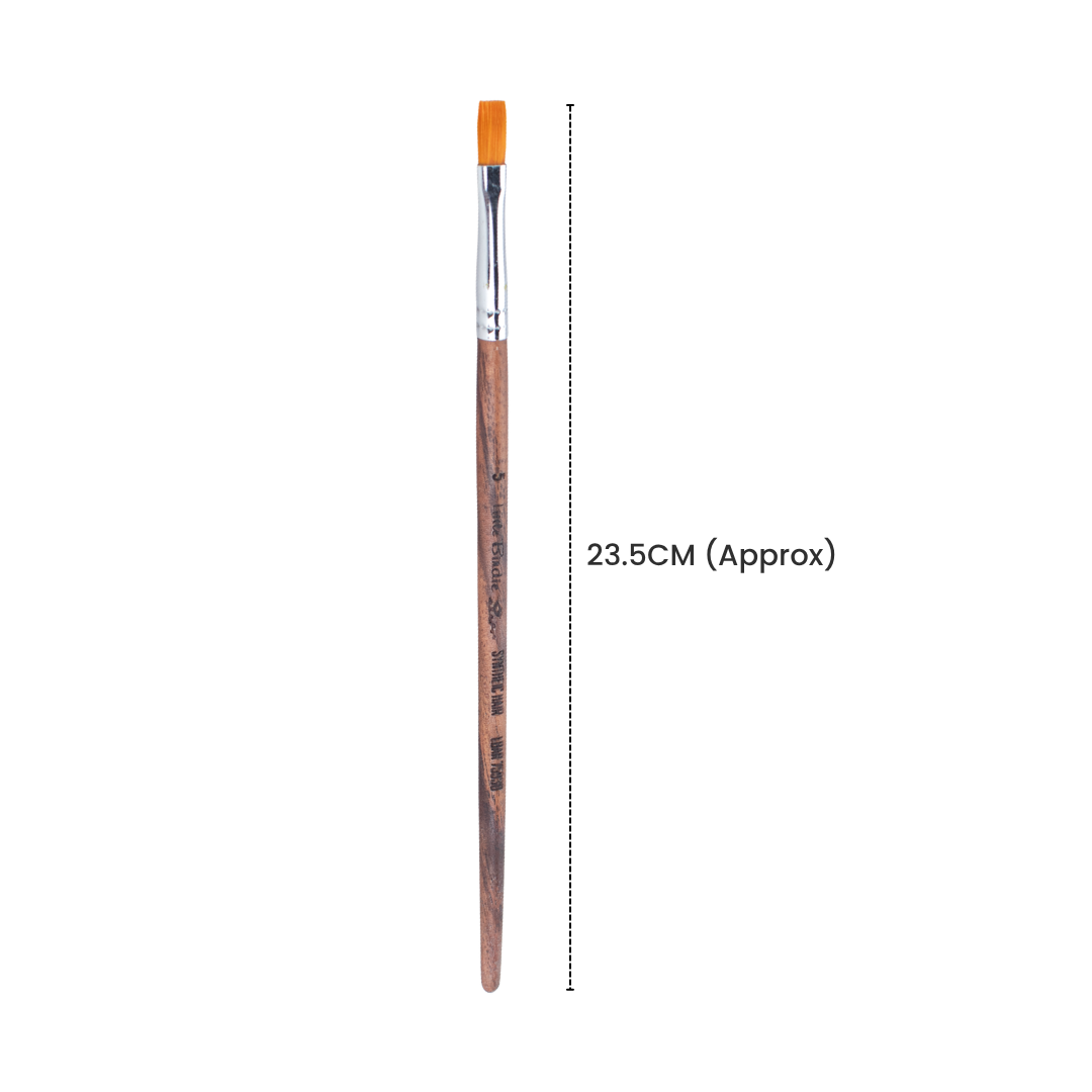 Rosewood Flat Brush Synthetic Hair Handle Length 200mm Size 5 1 pc