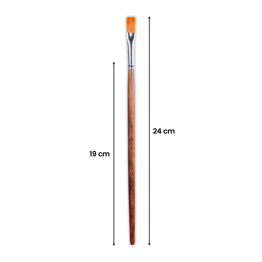 Rosewood Flat Brush Synthetic Hair Handle Length 200mm Size 6 1 pc