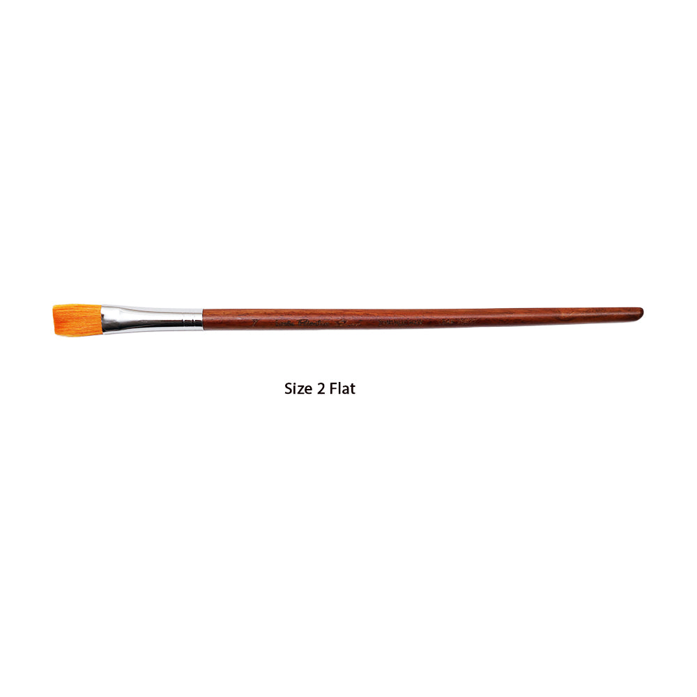 Rosewood Flat Brush Synthetic Hair Handle Length 200mm Size 7 1 pc