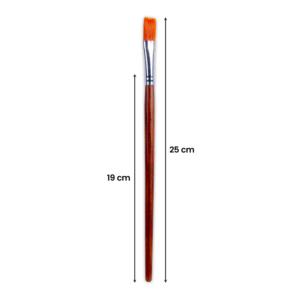Rosewood Flat Brush Synthetic Hair Handle Length 200mm Size 8 1 pc