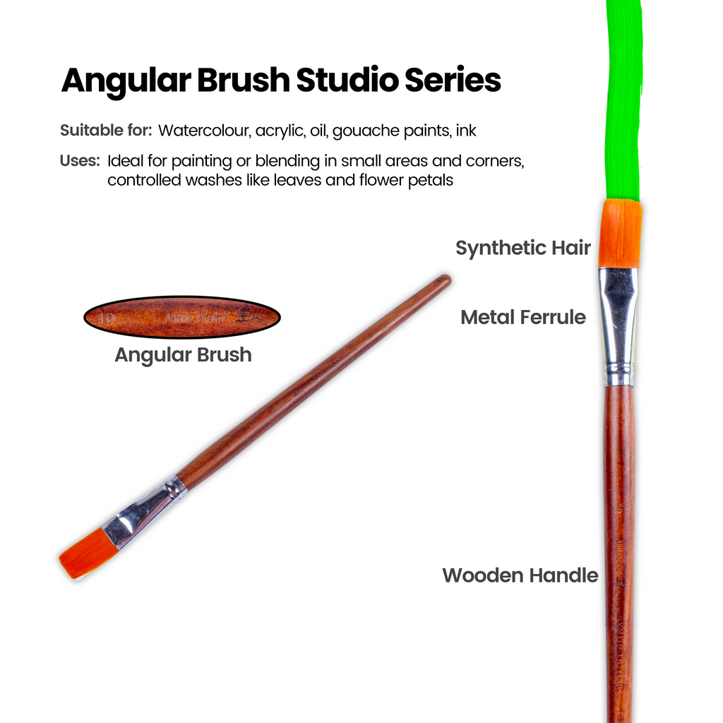 Rosewood Flat Brush Synthetic Hair Handle Length 200mm Size 10 1 pc