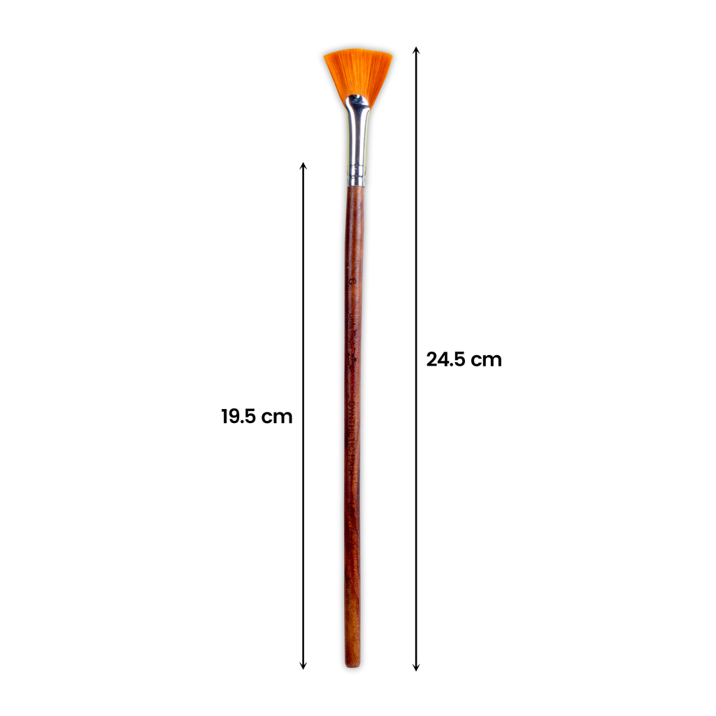 Rosewood Fan Brush Synthetic Hair Handle Length 200mm Size 6 1 pc