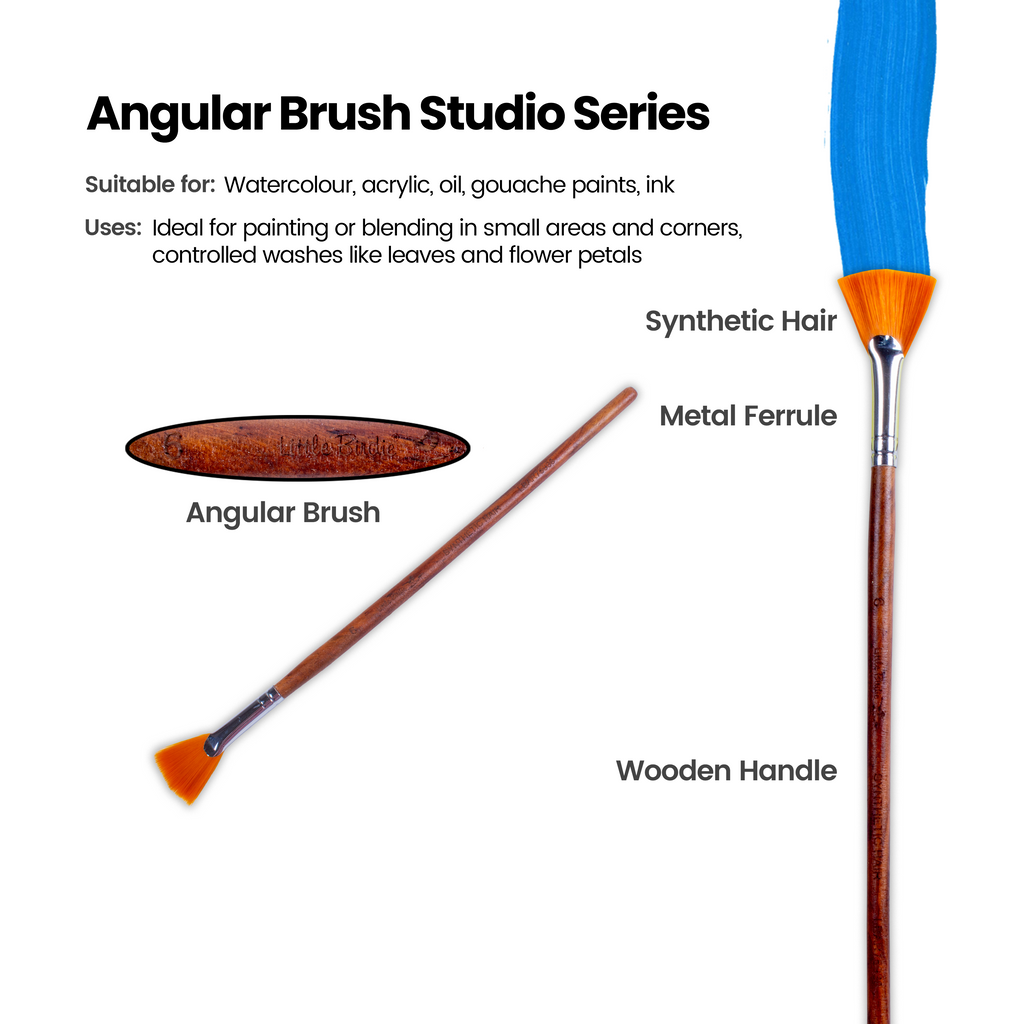 Rosewood Fan Brush Synthetic Hair Handle Length 200mm Size 6 1 pc