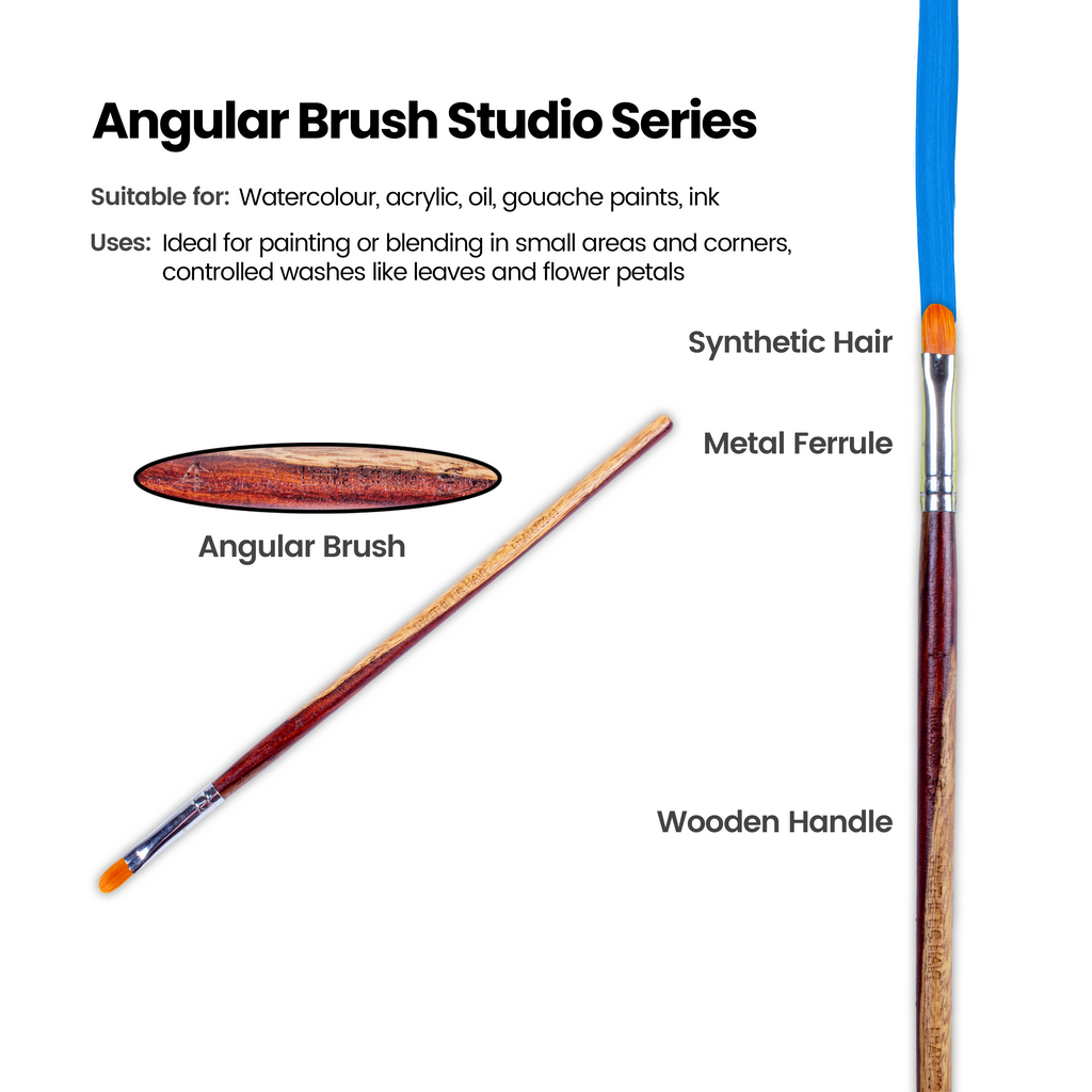 Rosewood Filbert Brush Synthetic Hair Handle Length 200mm Size 4 1 pc