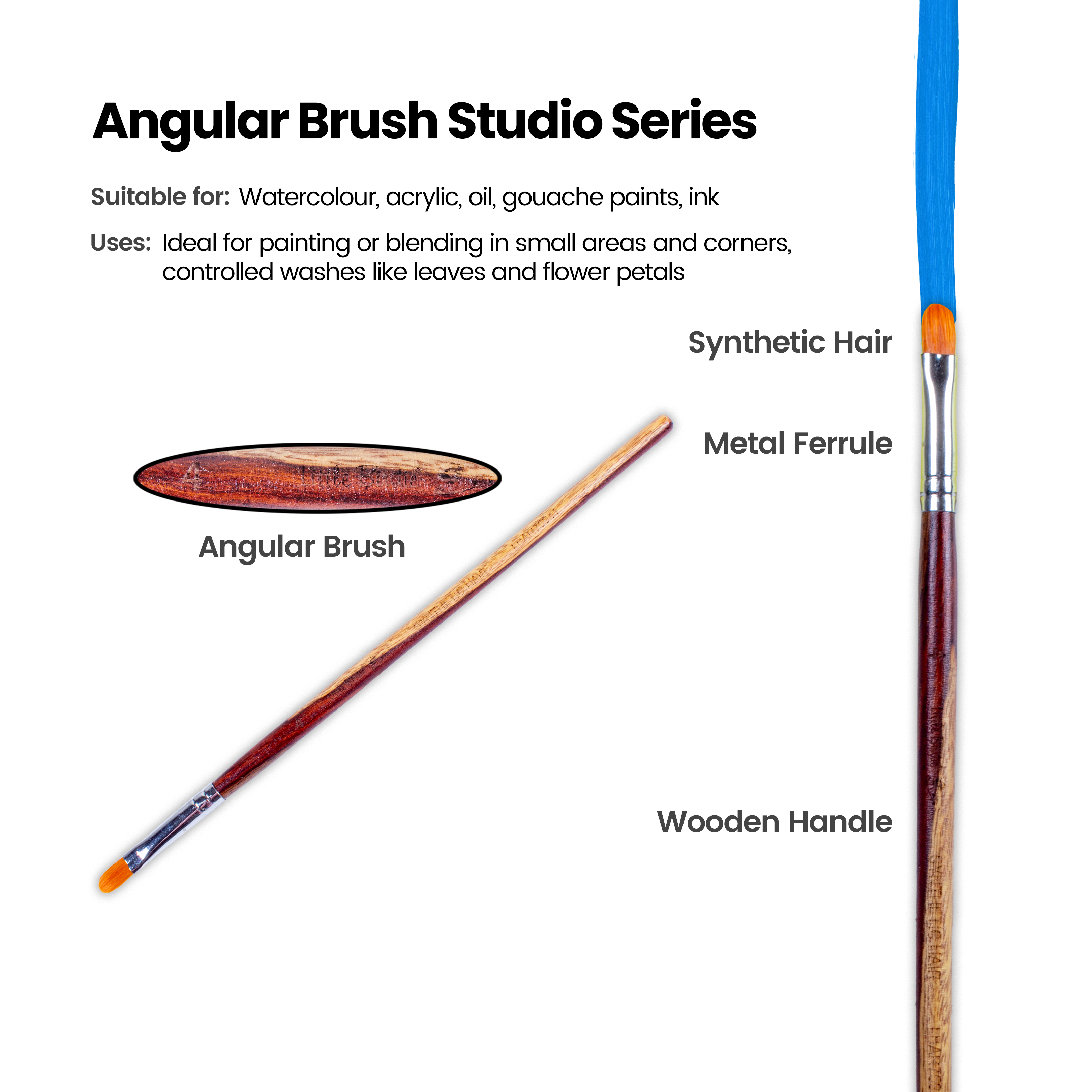 Rosewood Filbert Brush Synthetic Hair Handle Length 200mm Size 4 1 pc